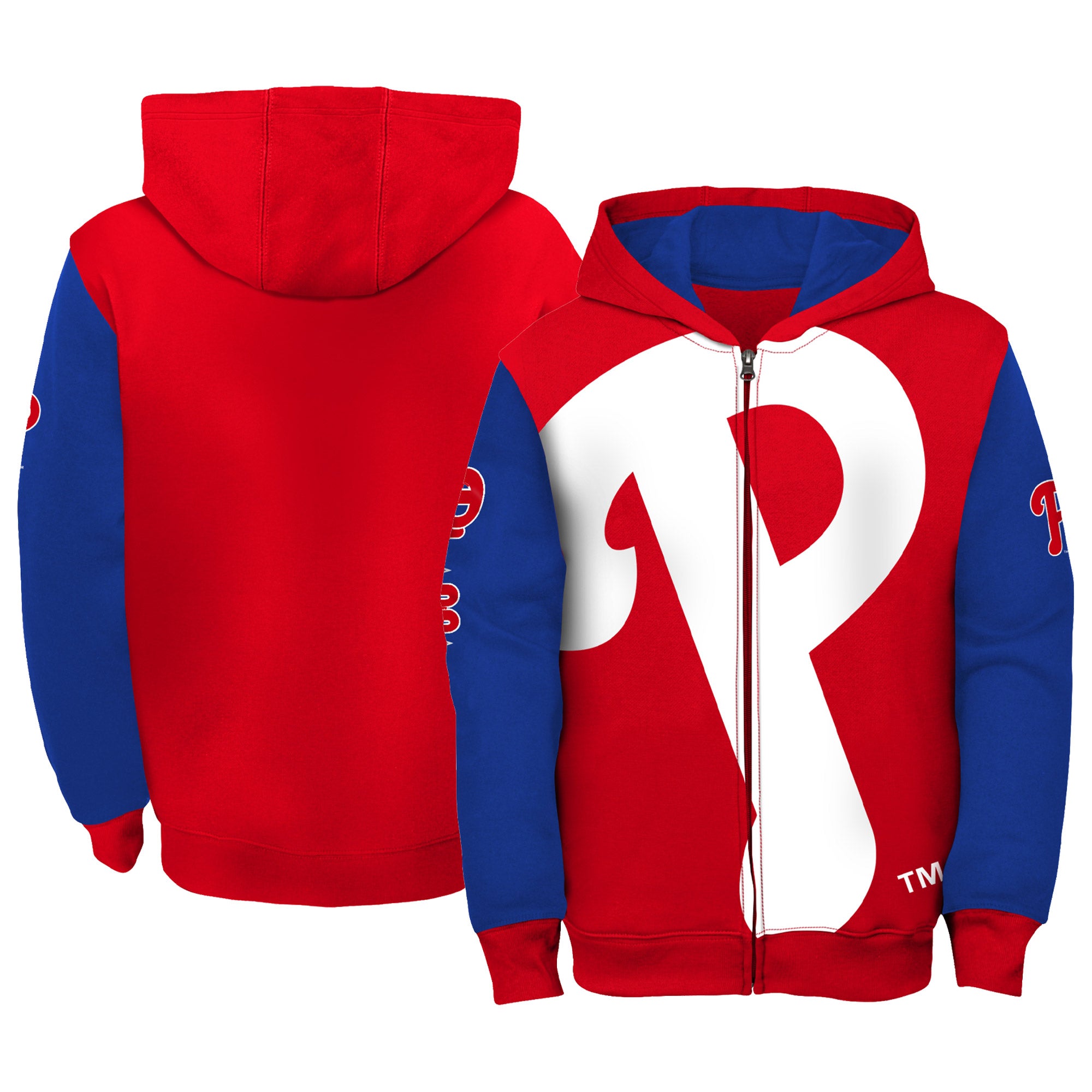 Youth Philadelphia Phillies Red Poster Board Full-Zip Hoodie