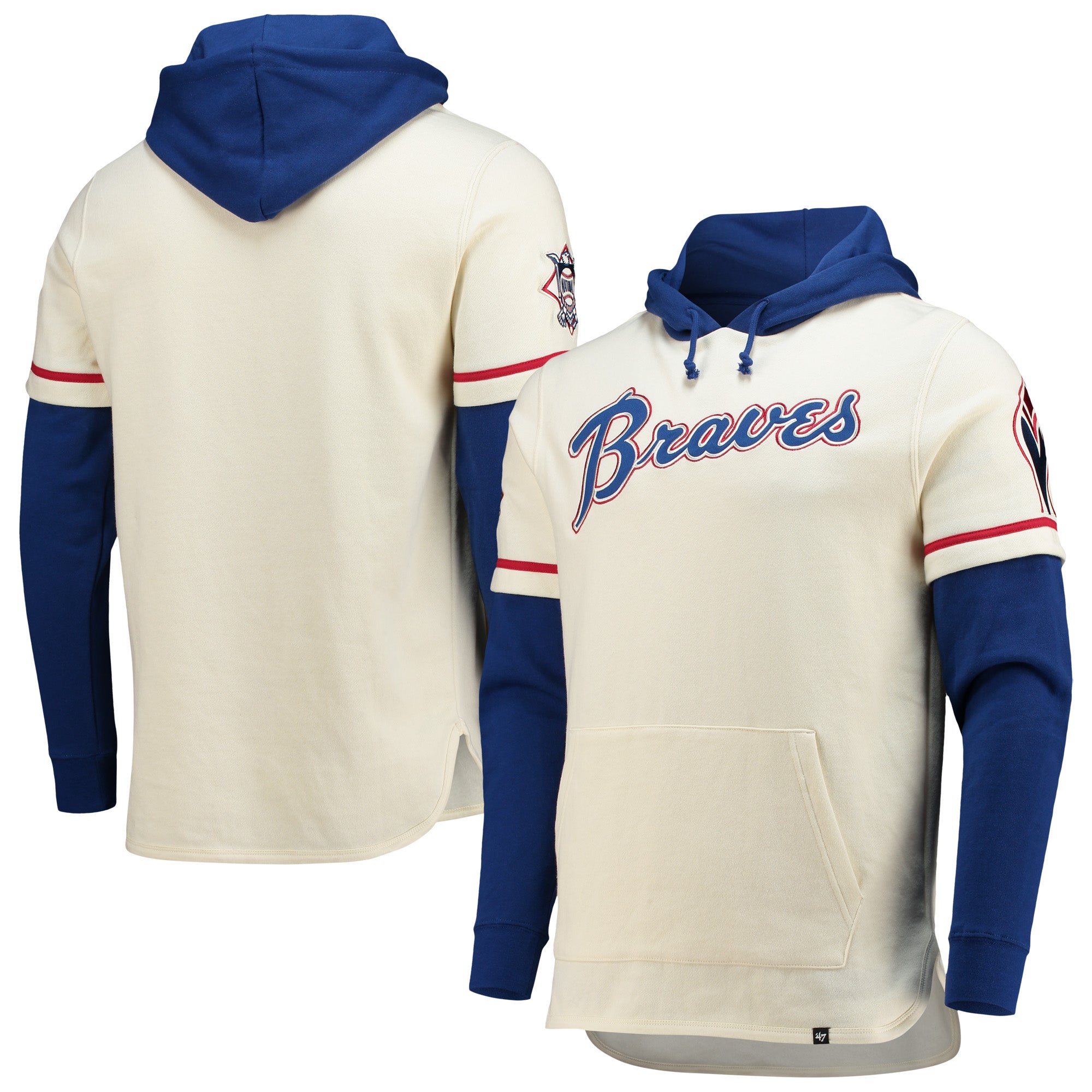 47 Brand Atlanta Braves Men's XL Fleece Lined Shortstop Pullover