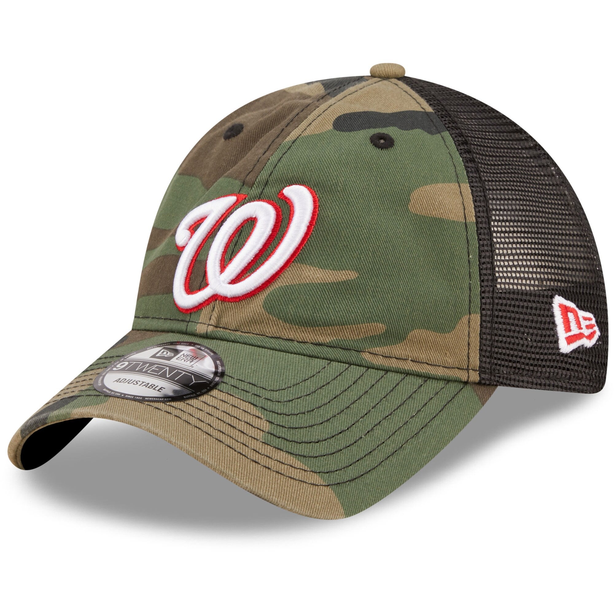 Washington Nationals ARMY CAMO TRUCKER Hat by New Era