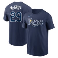 Men's Tampa Bay Rays Stitches Navy Team Button-Down Raglan Replica