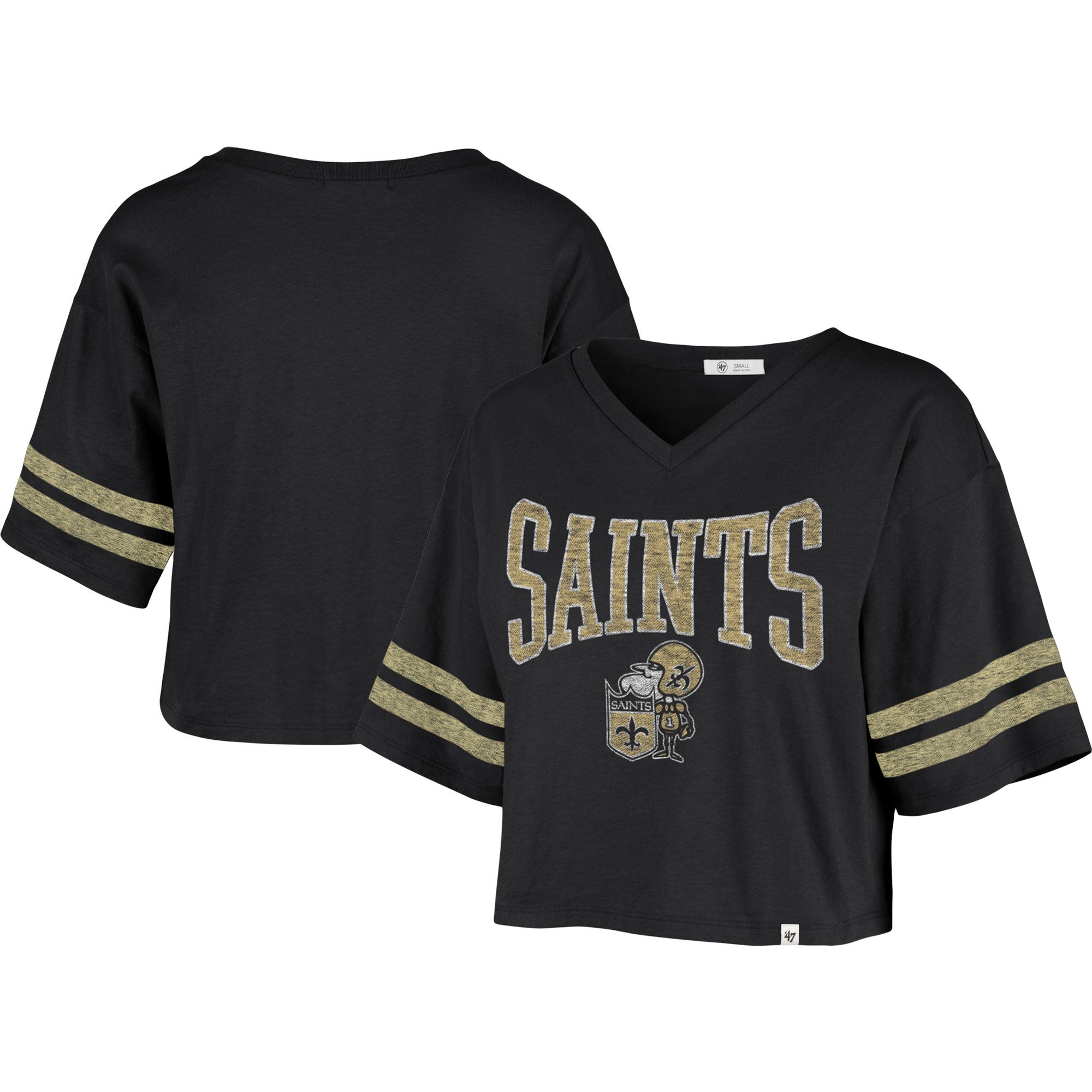 47 Brand Saints Fanfare Sport V-Neck Crop Top - Women's