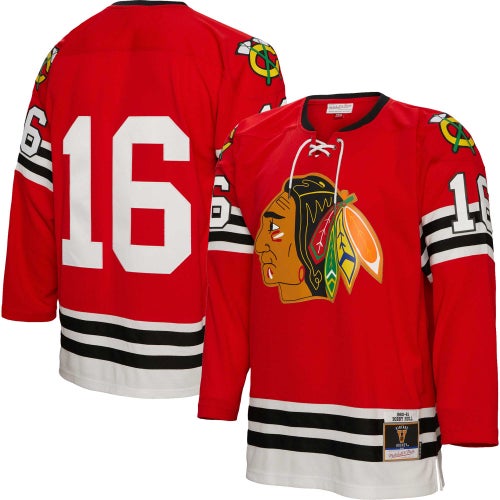 Mitchell & Ness Mens Bobby Hull  Blackhawks 1960/61 Line Jersey In Red