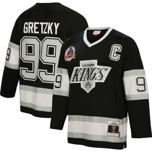 

Mitchell & Ness Mens Wayne Gretzky Mitchell & Ness Kings 1992/93 Captain Patch Line Jersey - Mens Black Size L