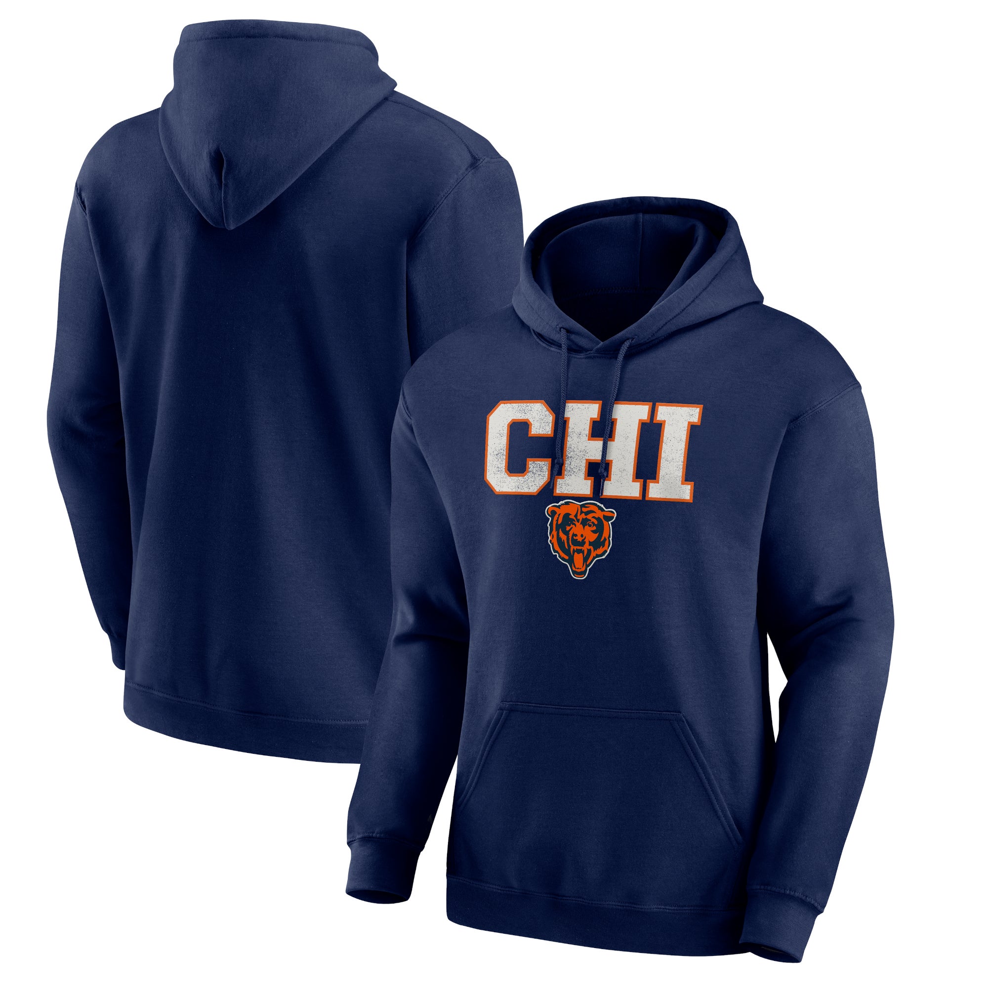 Men's Mitchell & Ness Navy Chicago Bears Big Face 5.0 Pullover Hoodie