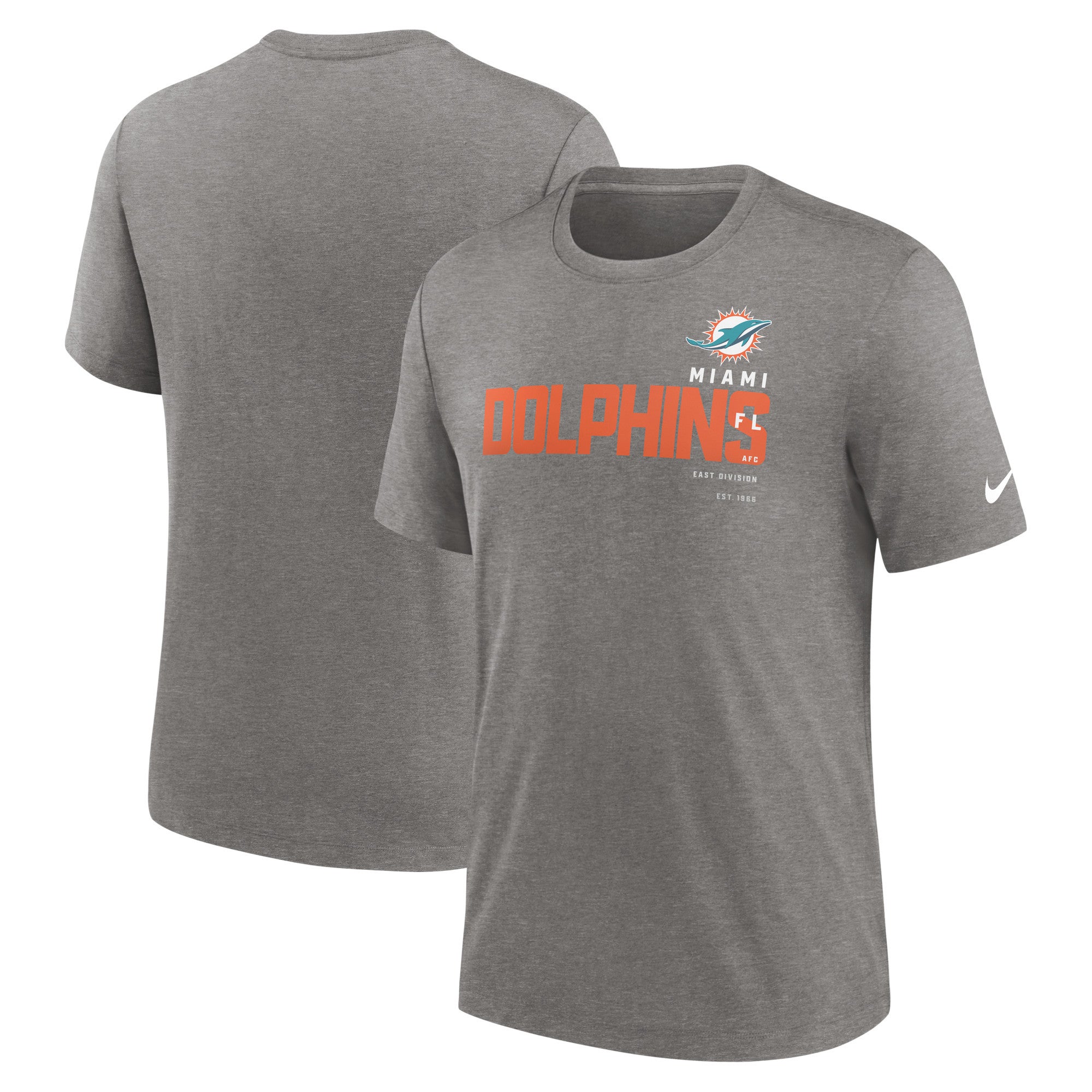 47 Brand Miami Dolphins Tee - Heather Gray - Medium