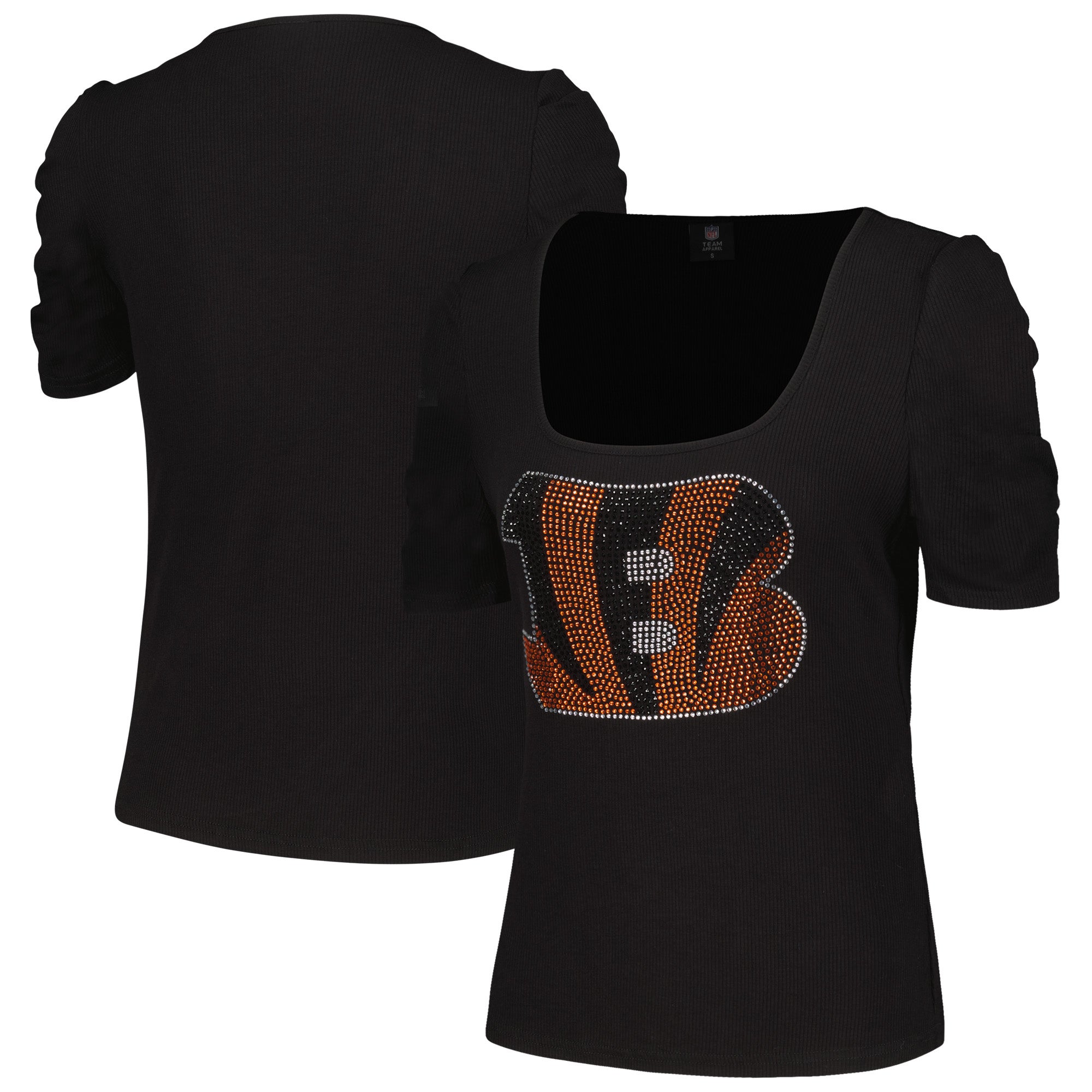 Cincinnati Bengals Cuce Women's Sequin Logo V-Neck Pullover