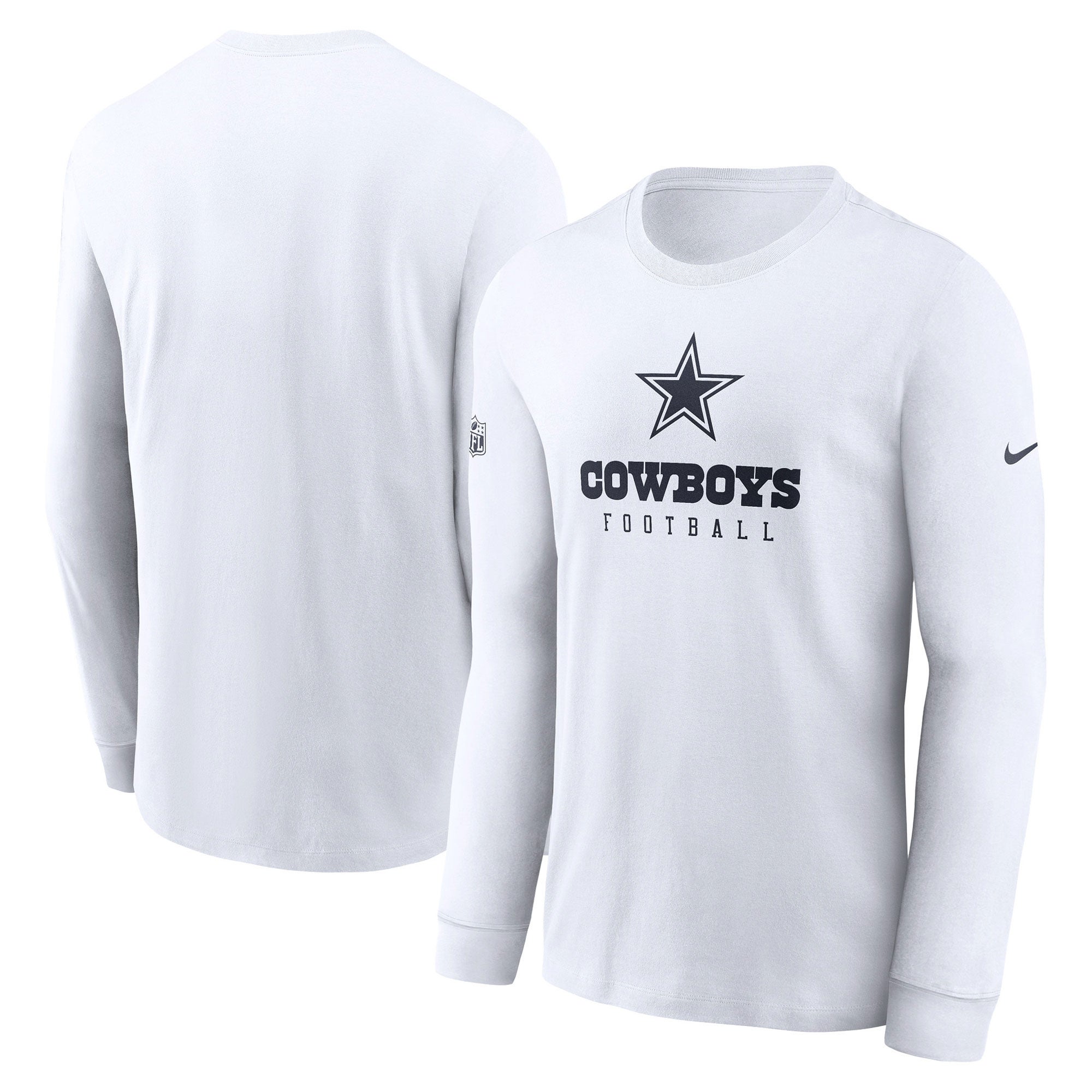 Dallas Cowboys Military Logo Gray Long Sleeve Athletic T-Shirt Men's Size L