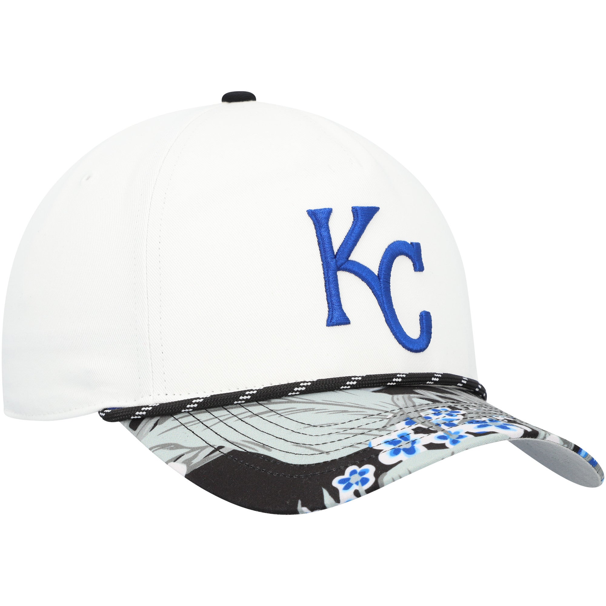 47 Brand White Kansas City Royals Dark Tropic Hitch Snapback Hat