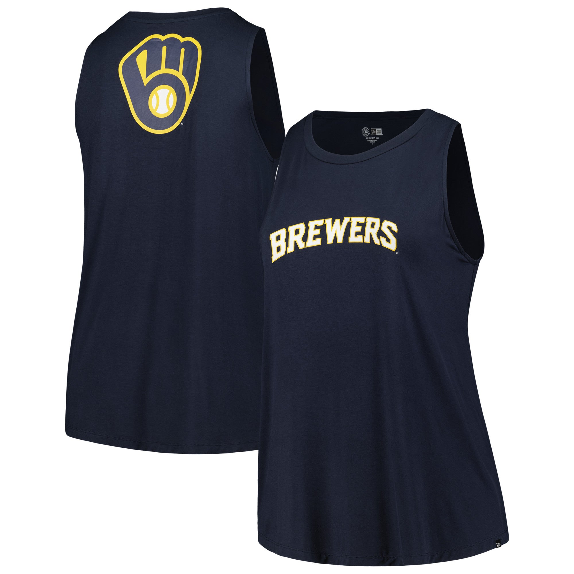 Women's New Era Gold Milwaukee Brewers Jersey V-Neck T-Shirt