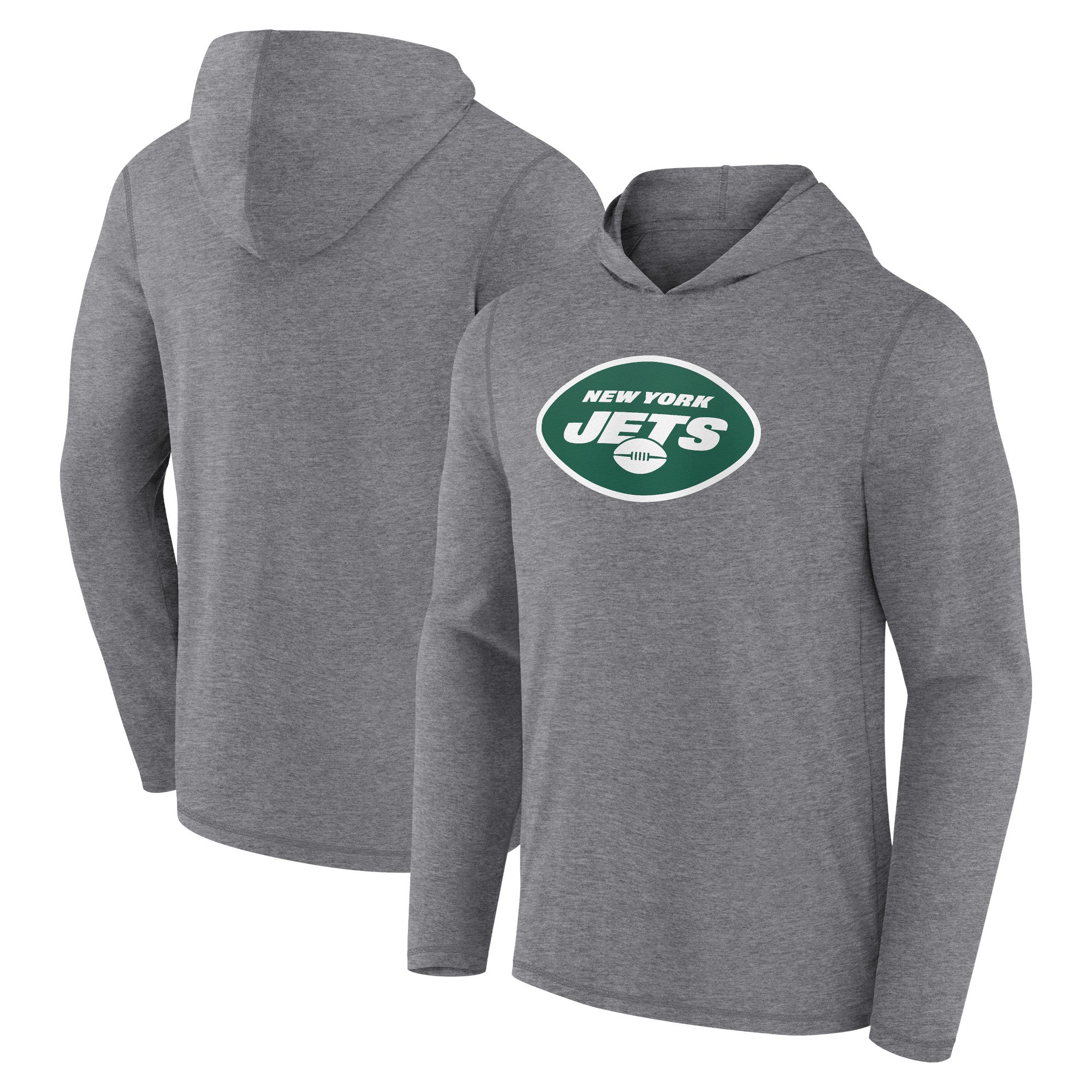 New York Jets Fanatics Branded Fade Out Fitted Pullover Hoodie - Heather  Gray