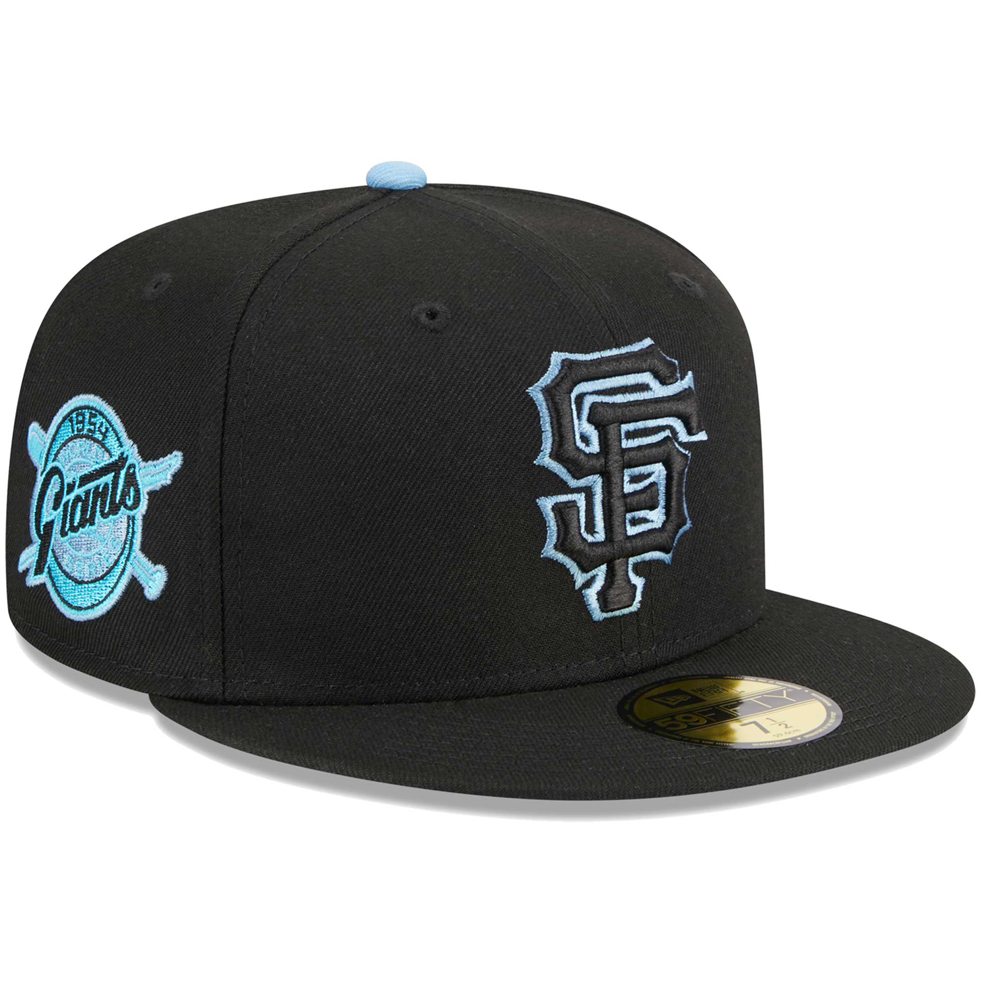 San Francisco Giants New Era Pastel Undervisor 59FIFTY Fitted Hat - Black