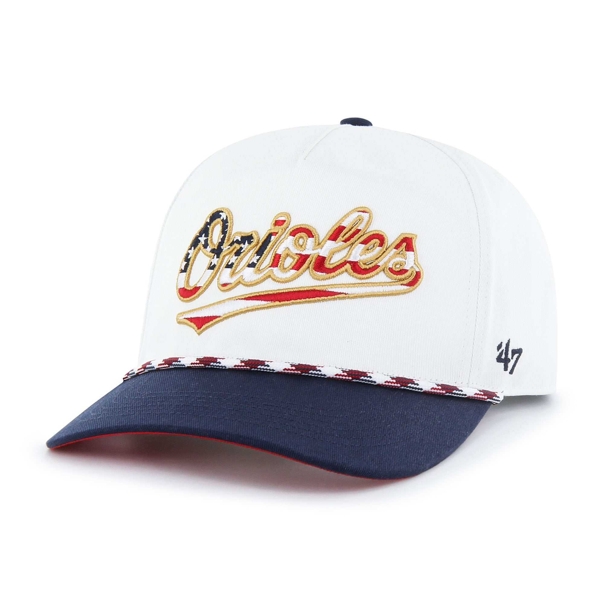 Men's Baltimore Orioles '47 White Flag Flutter Hitch Snapback Hat