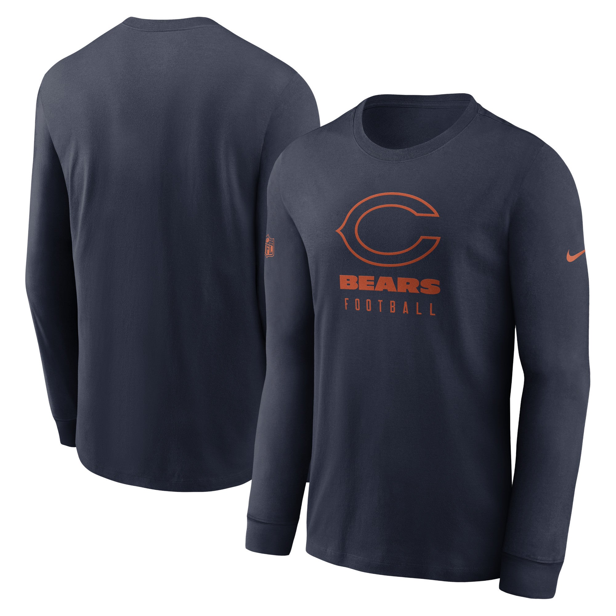 Nike Chicago Bears Grey Sideline Logo Legend Long Sleeve T-Shirt