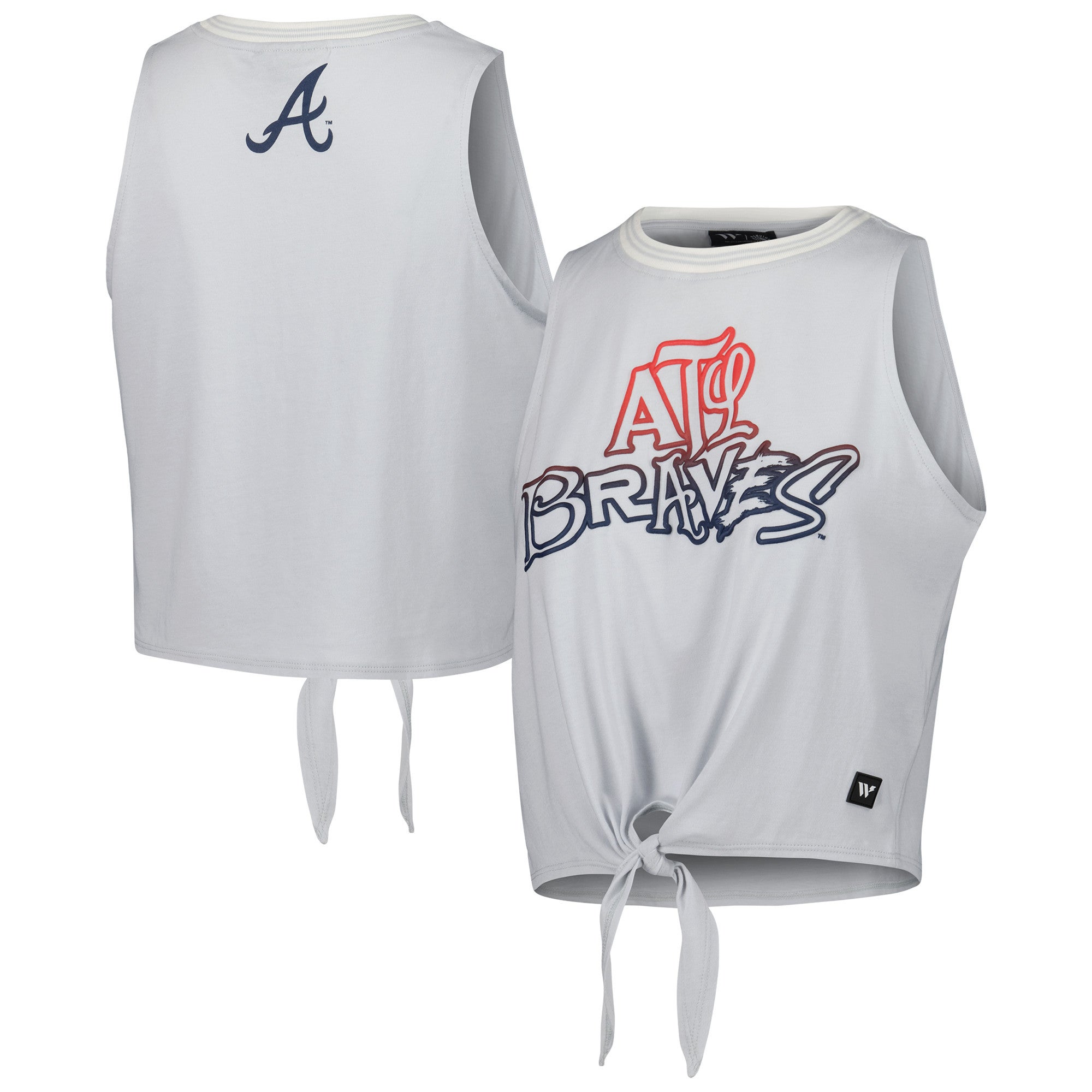 Women's The Wild Collective Black Atlanta Braves Crop Top