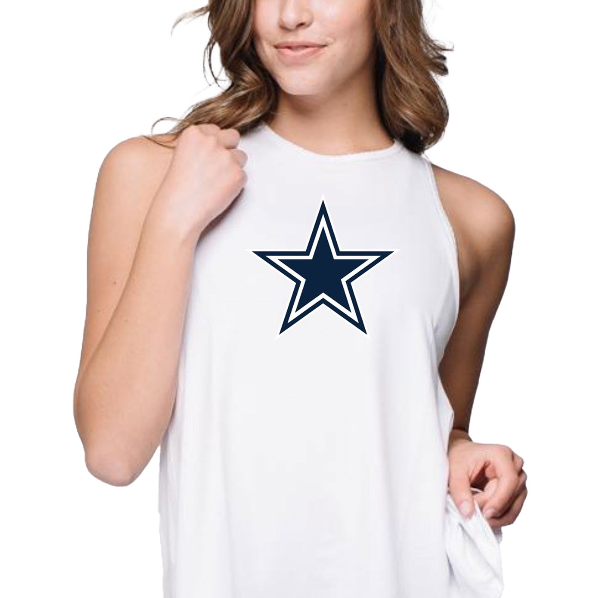 Dallas Cowboys Women's Milky Silk Tie-Back Racerback Tank Top