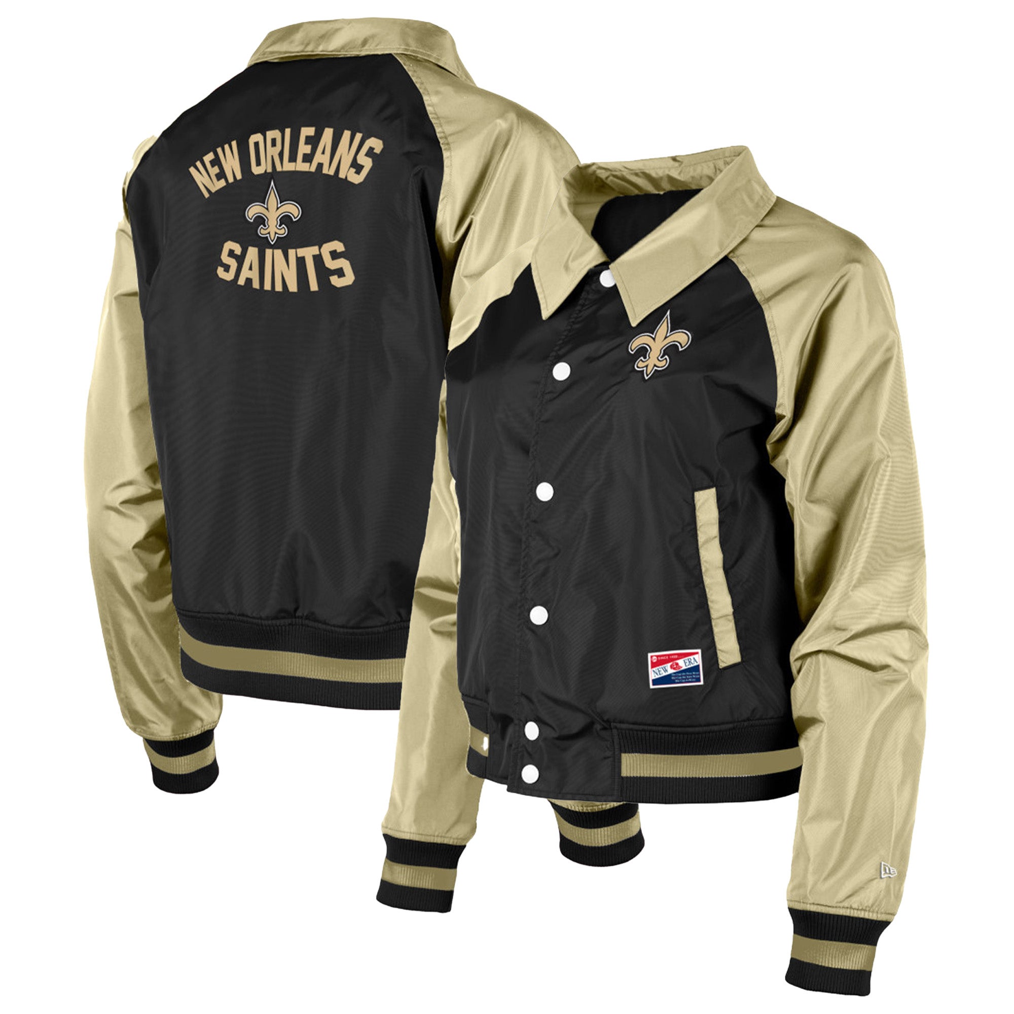 New Era Saints Coaches Raglan Full-Snap Jacket