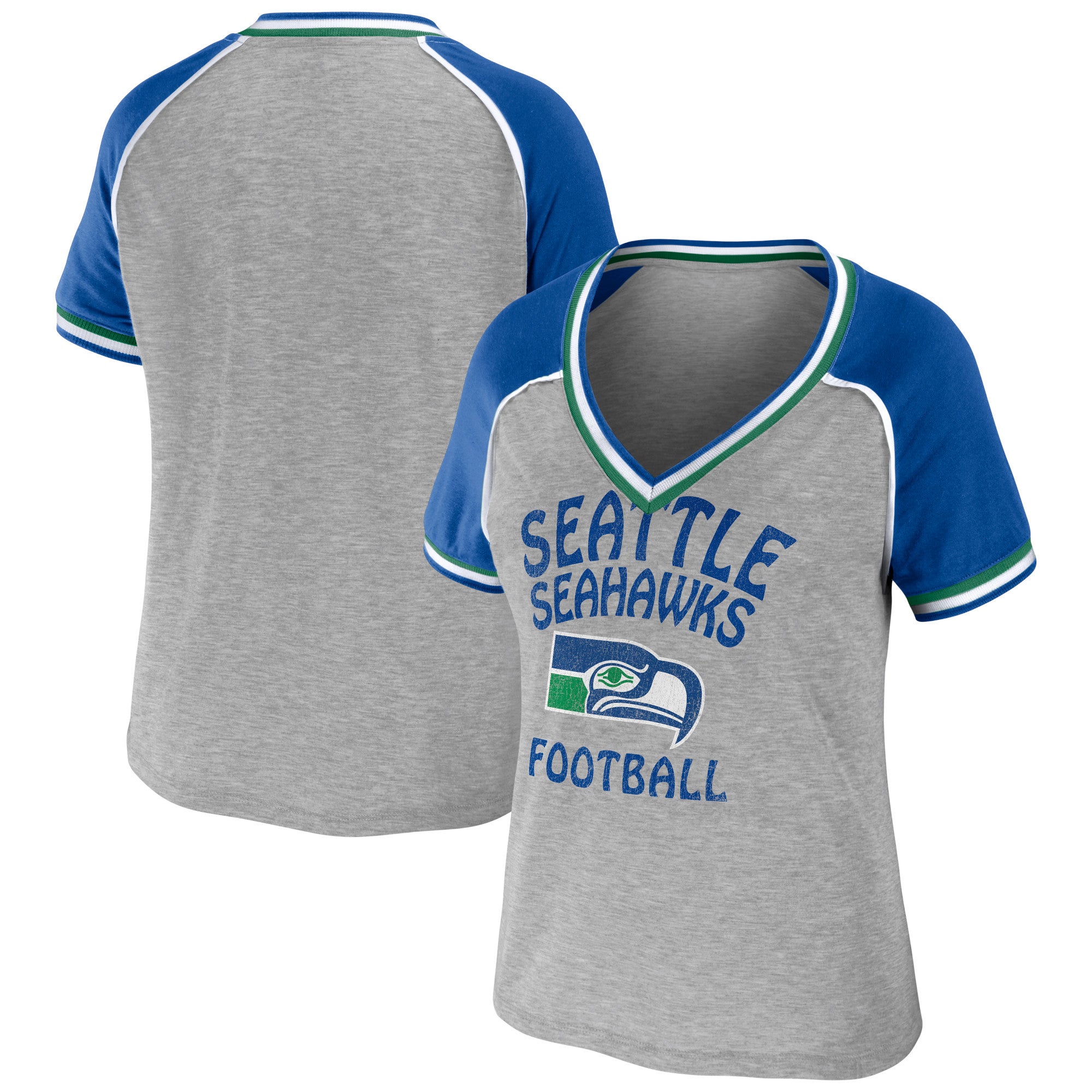 Seahawks Dry-Fit Raglan V-Neck