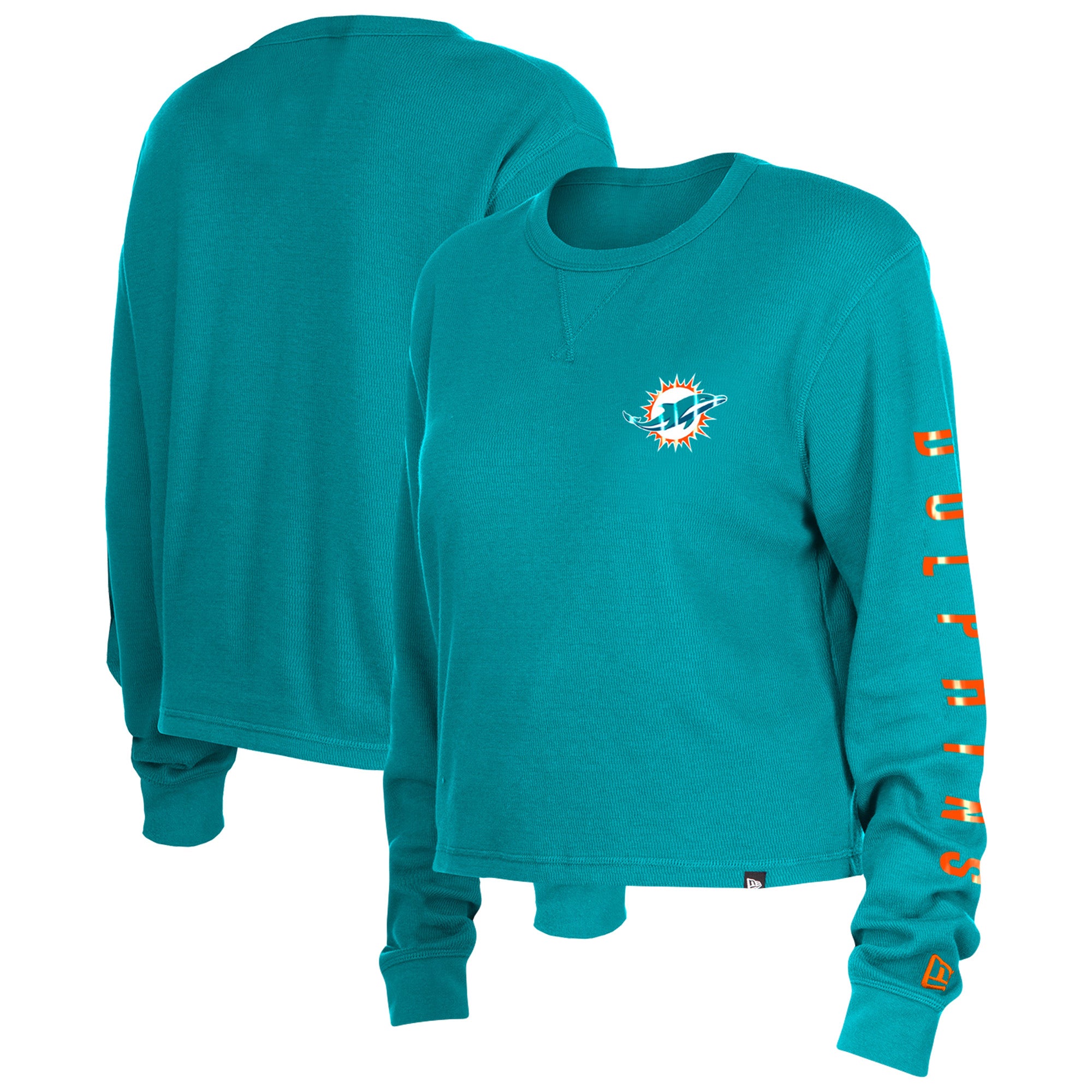 Miami Dolphins Women's Space Dye Crop Top Long Sleeve Tee 22 / S