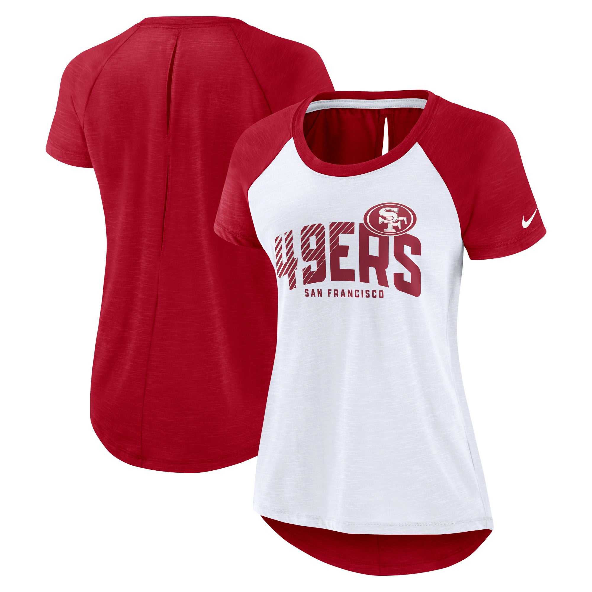 San Francisco 49ers Nike Dri-Fit Cotton Long Sleeve Raglan T-Shirt