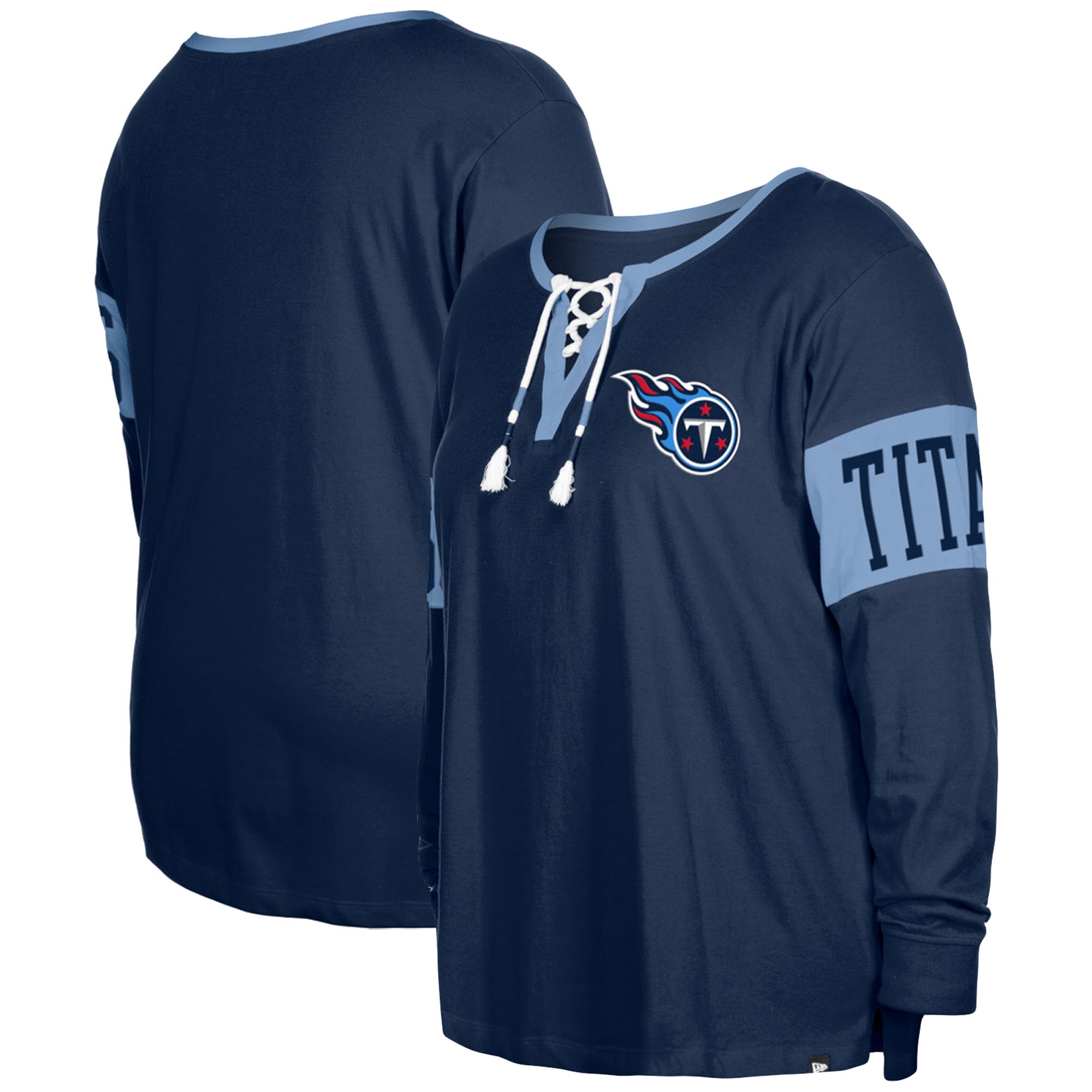 New Era Titans Plus Size Lace-Up Long Sleeve T-Shirt