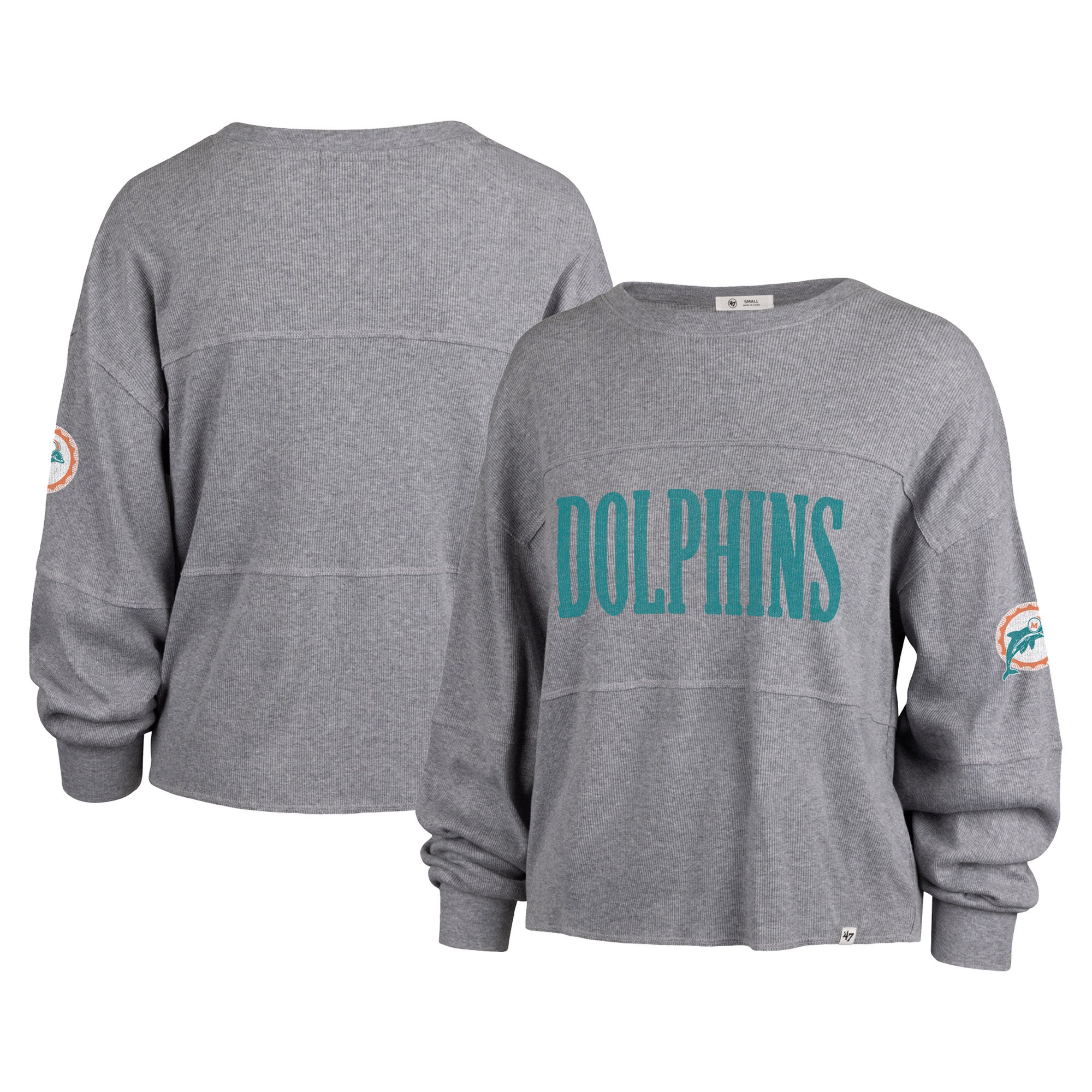 47 Brand / Women's Miami Dolphins White Long Sleeve Raglan T