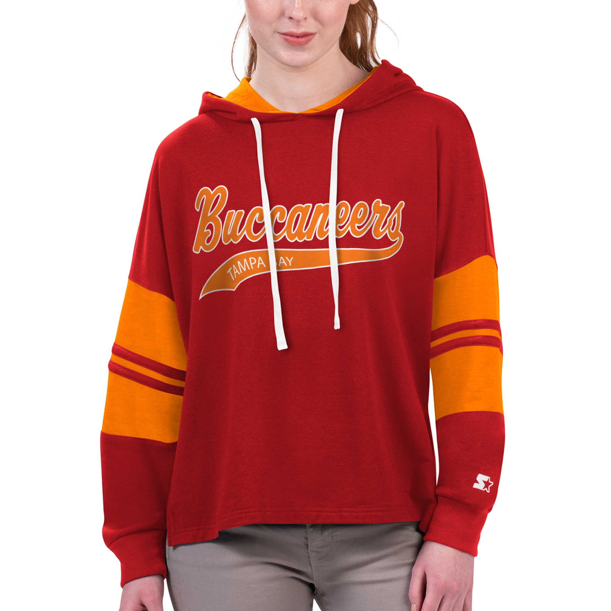 Starter Buccaneers Bump & Run Long Sleeve Hoodie T-Shirt