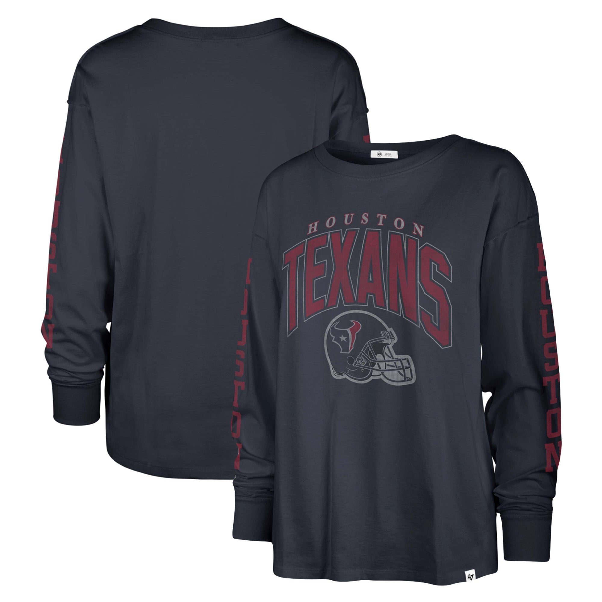 47 Brand Texans Tom Cat Long Sleeve T-Shirt