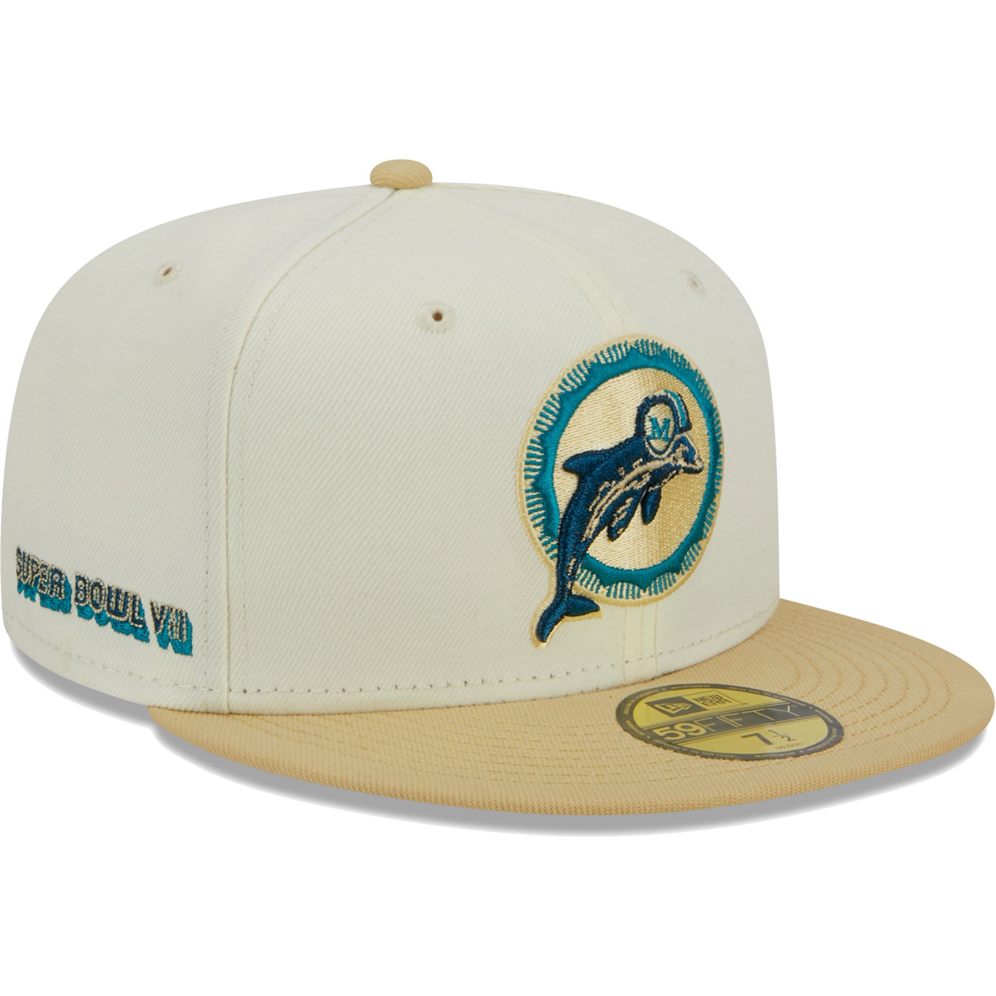 New Era Dolphins Tan City Icon 59FIFTY Fitted Hat