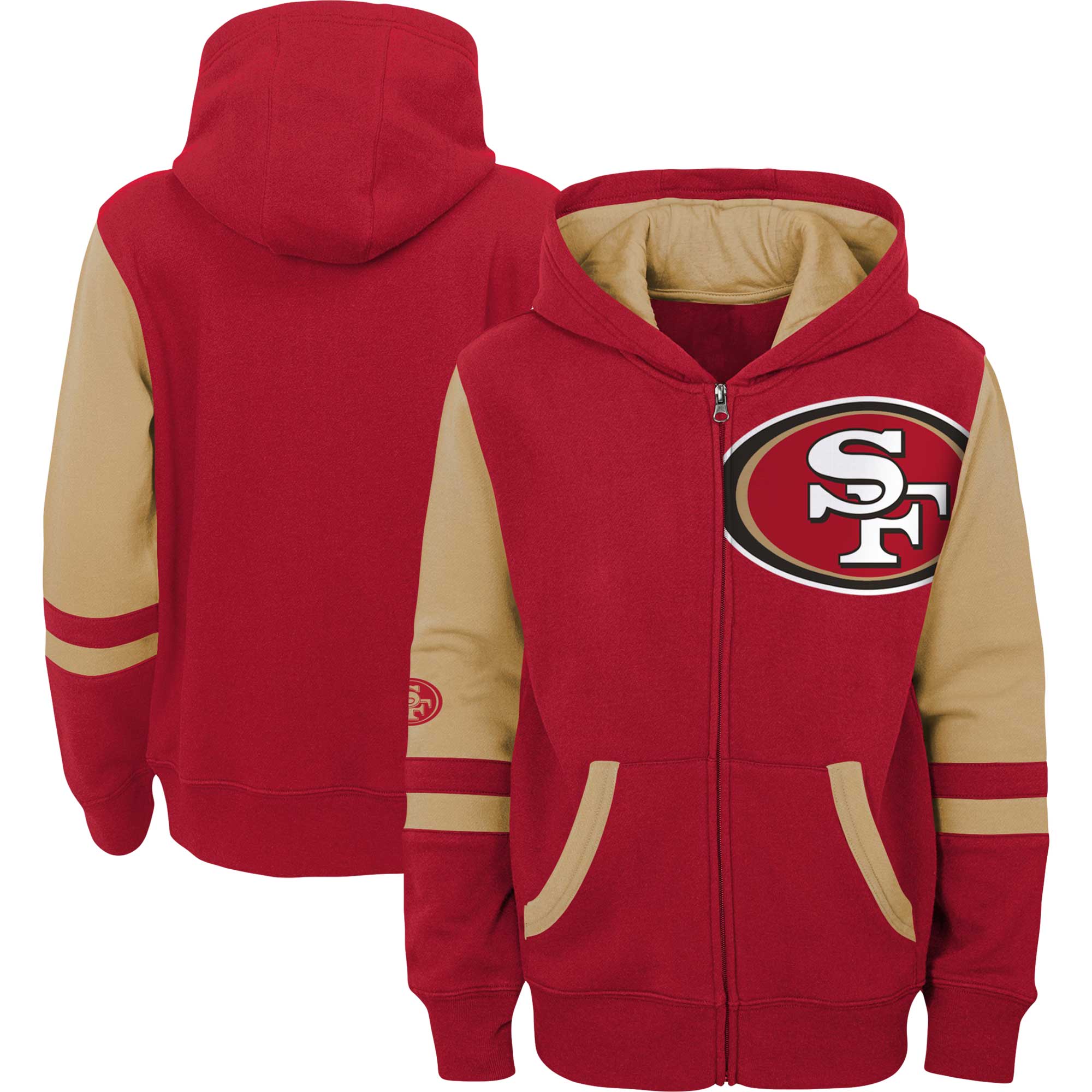 Outerstuff San Francisco 49ers Kids Full Zip Stadium Color Block Sweater 20 / S