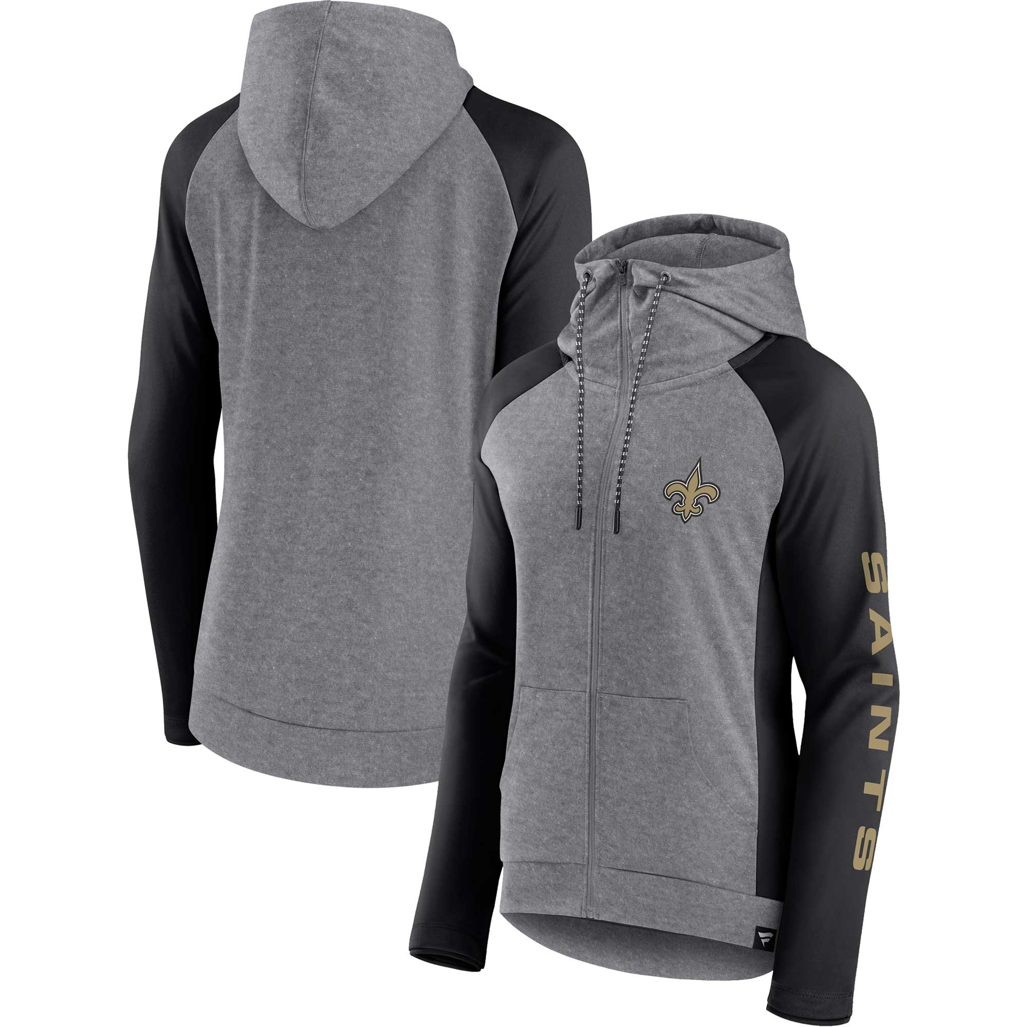 Fanatics Saints Blind Side Raglan Full-Zip Hoodie