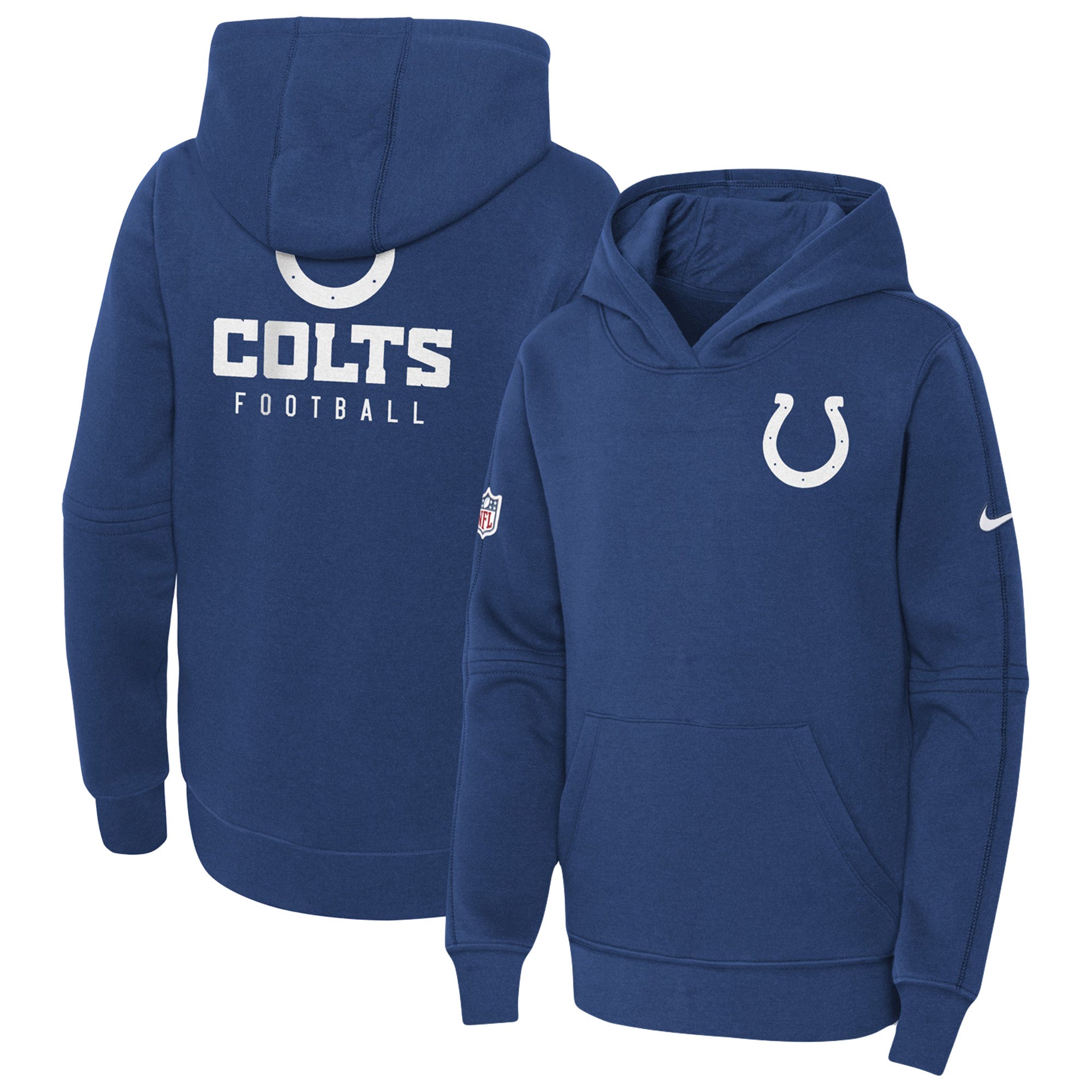 Nike Colts 2023 Sideline Club Fleece Pullover Hoodie