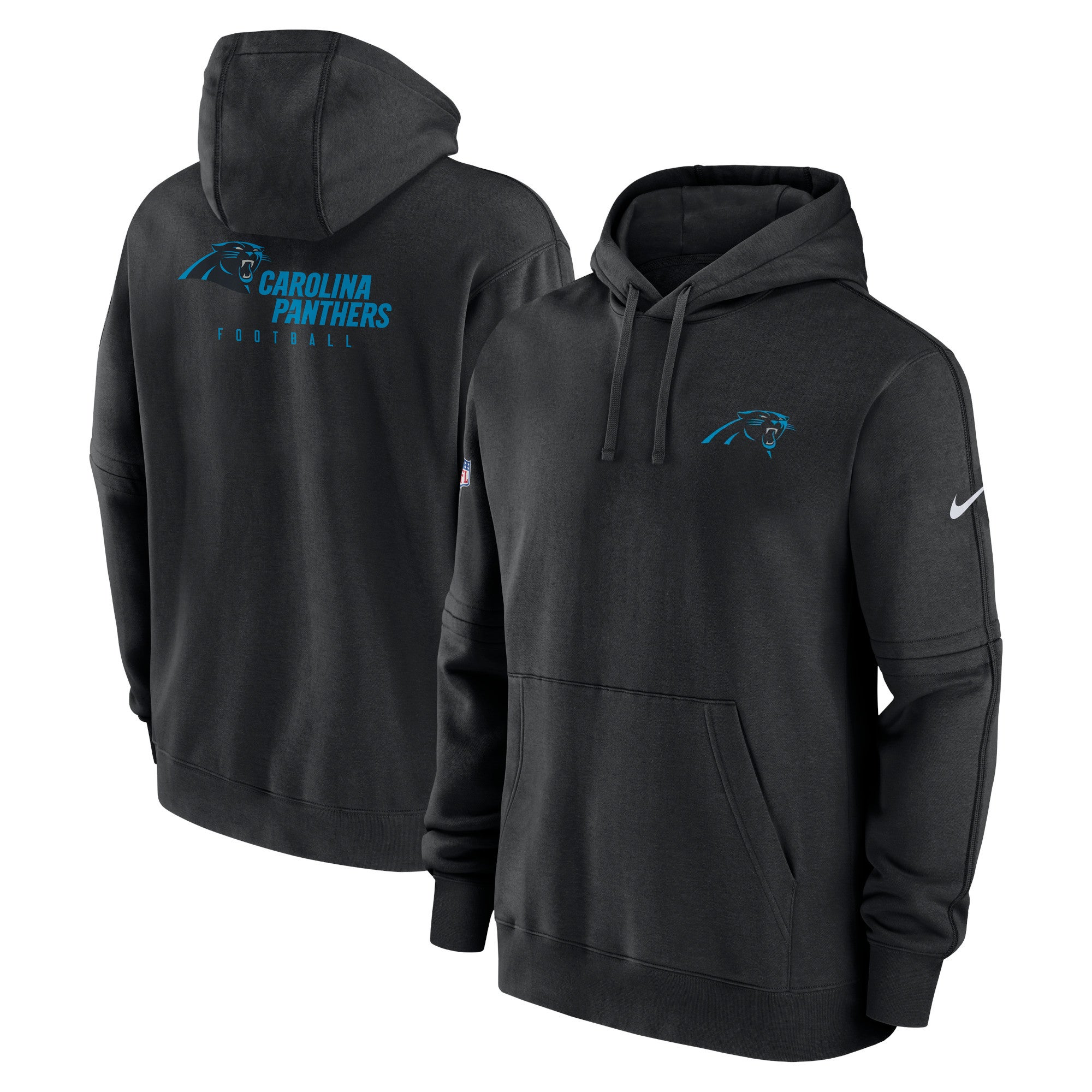 Men's Nike Black Carolina Panthers Sideline Club Fleece Pullover Hoodie Size: Small