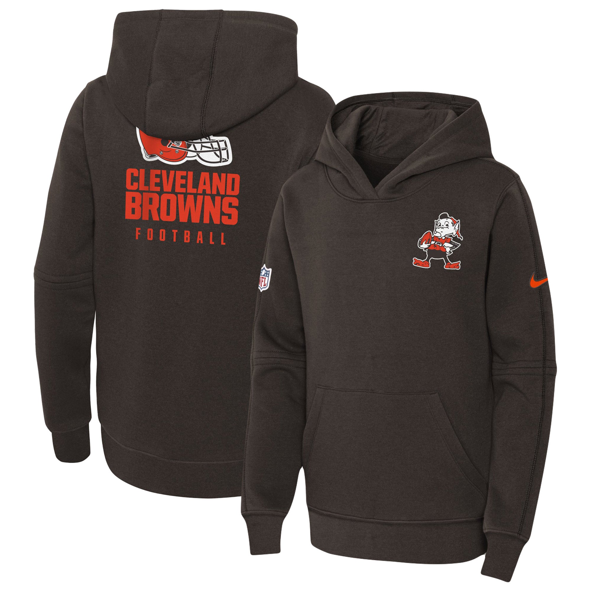 Nike Women's Sideline Club (NFL Cleveland Browns) Pullover Hoodie in Brown, Size: XL | 00MW2DI93-E7V