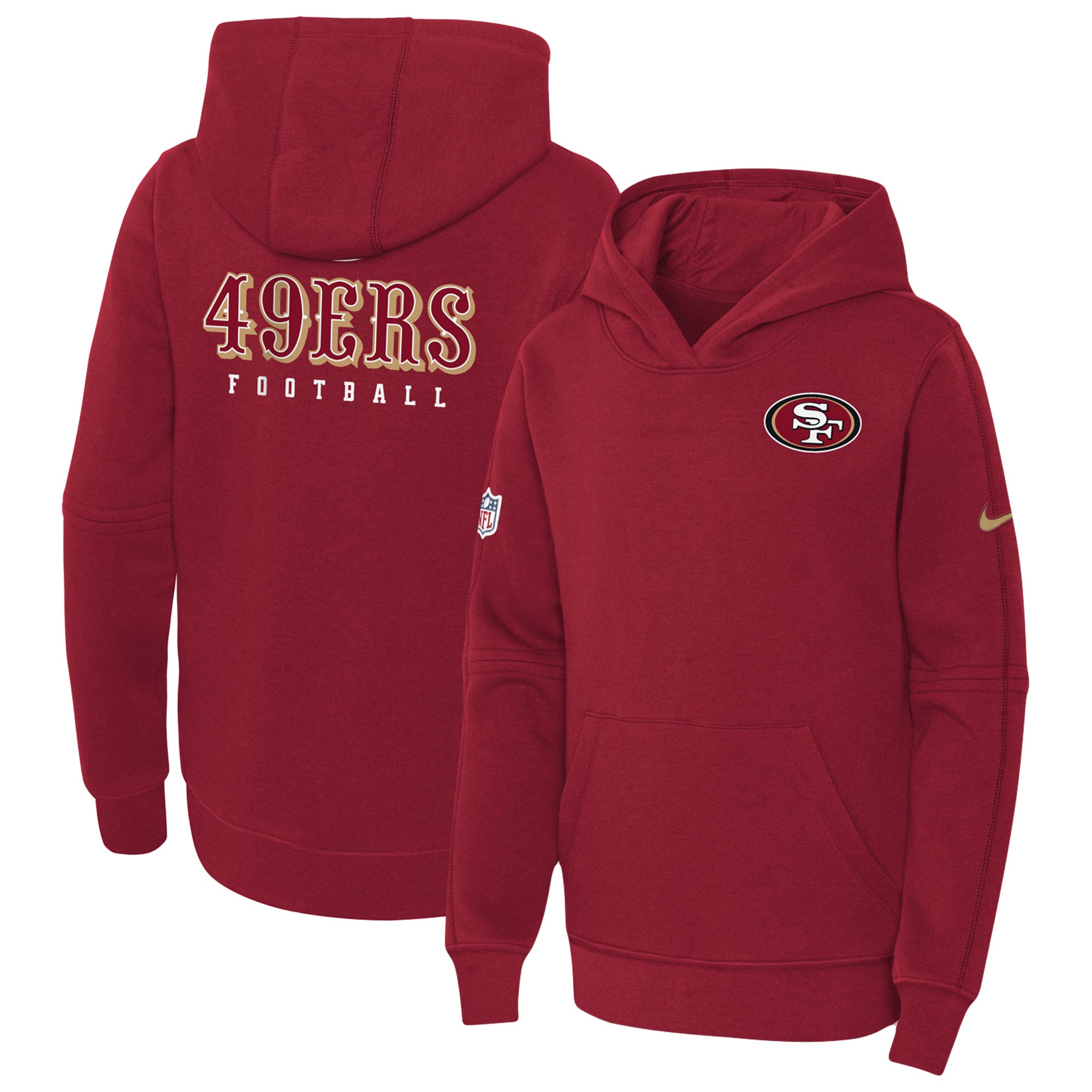 Nike Youth San Francisco 49ers Sideline Club Red Pullover Hoodie