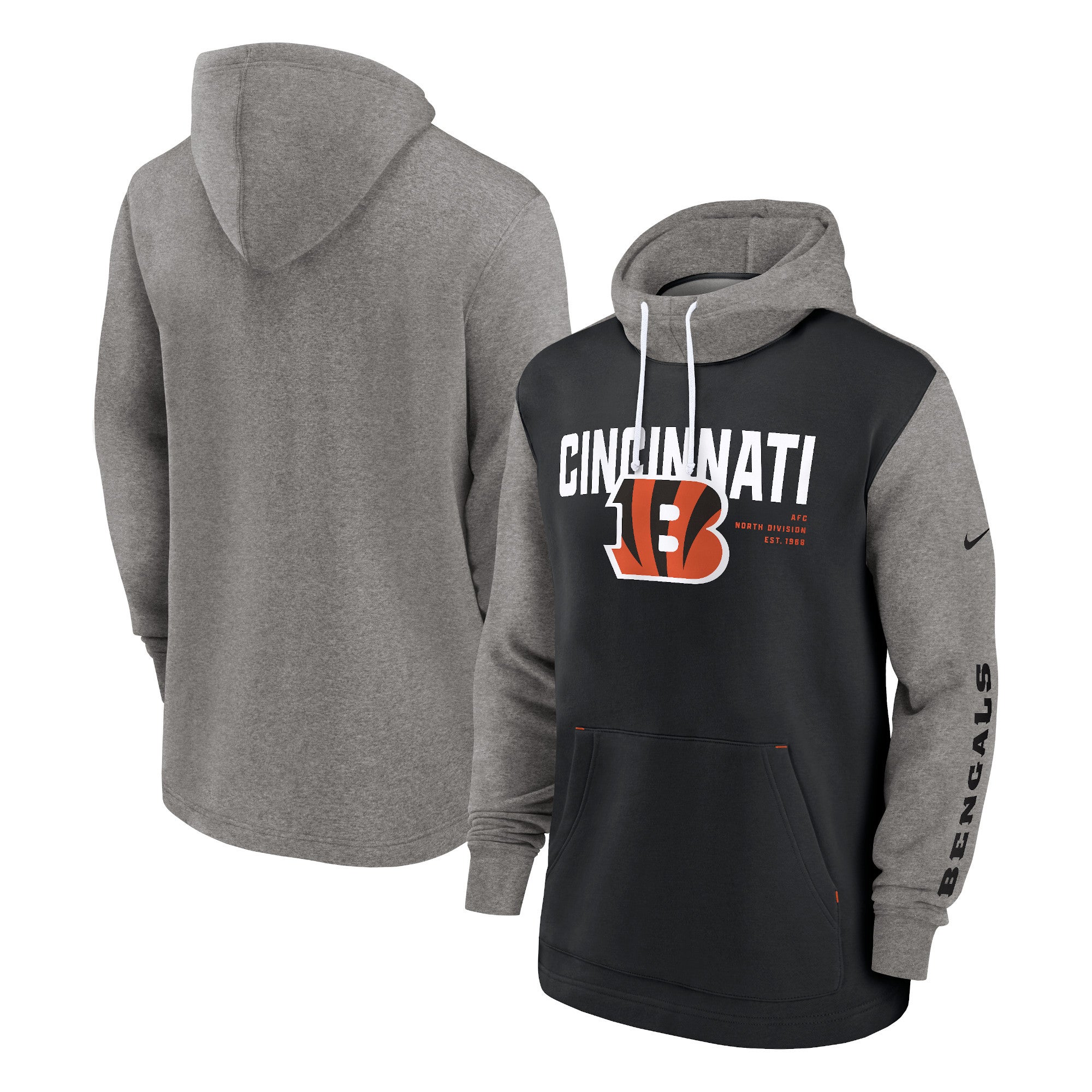 Nike Bengals Fashion Color Block Pullover Hoodie