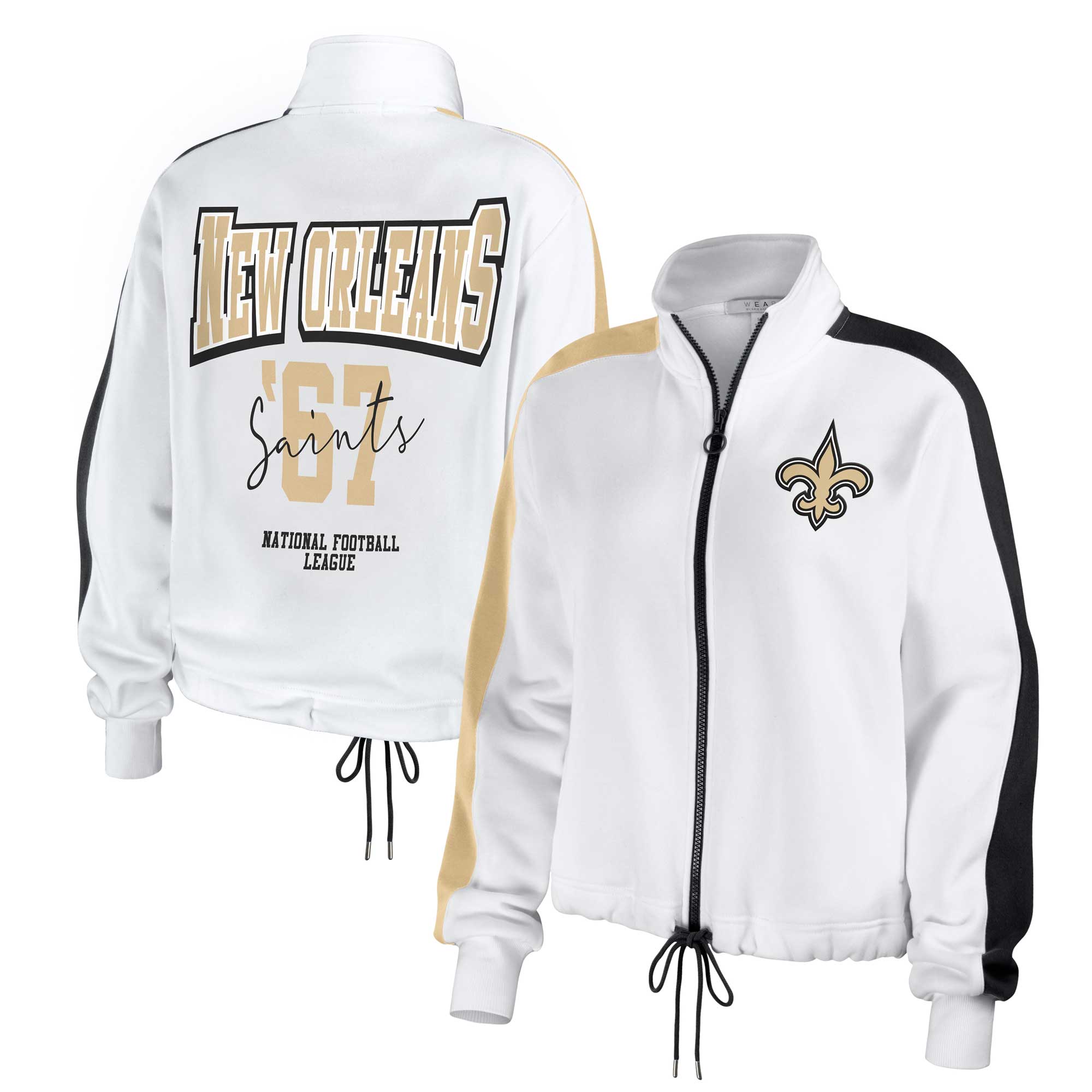 Women's Wear by Erin Andrews White New Orleans Saints Domestic Pullover Sweatshirt Size: Large