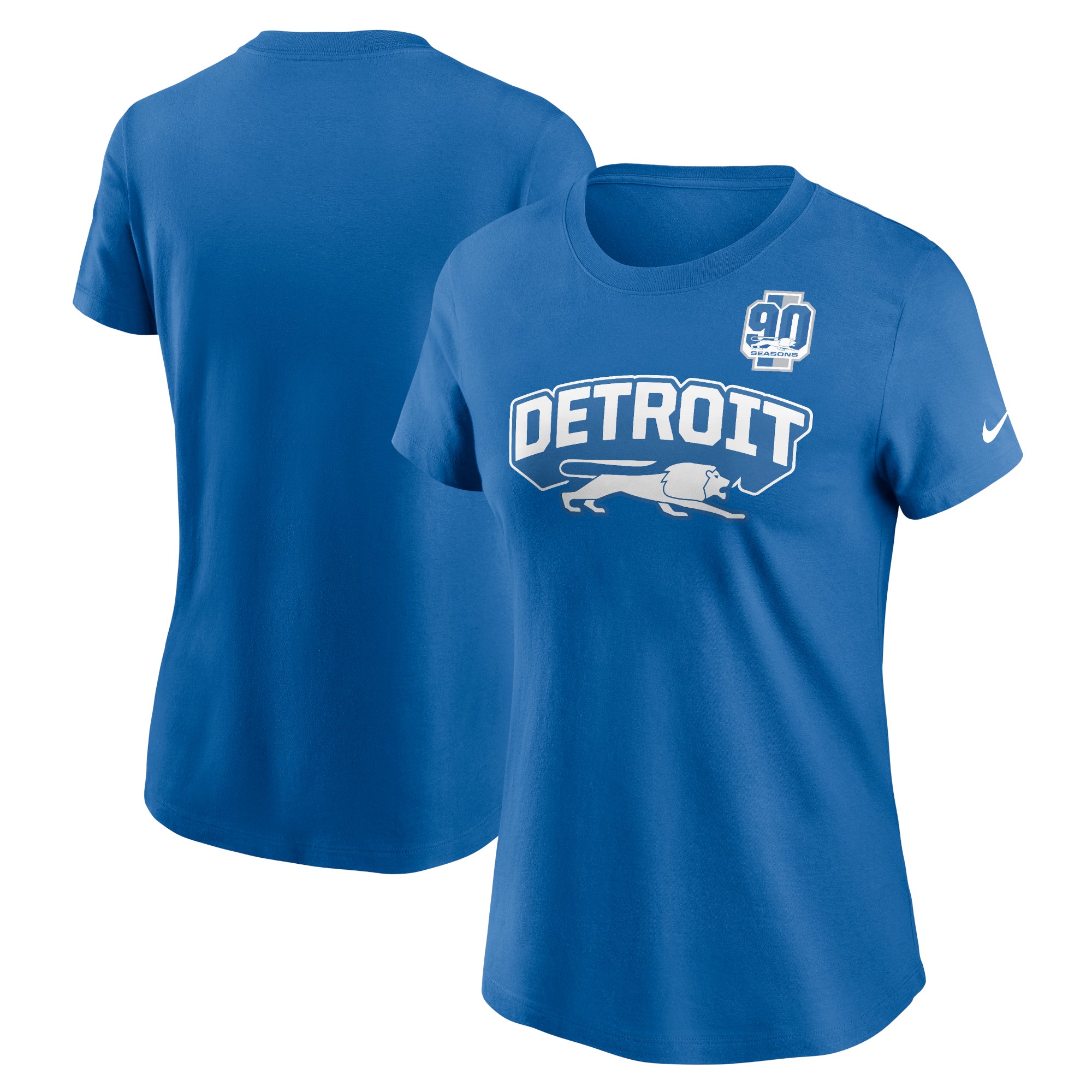 Nike Men's Detroit Lions 90th Anniversary T-Shirt - Blue - M Each