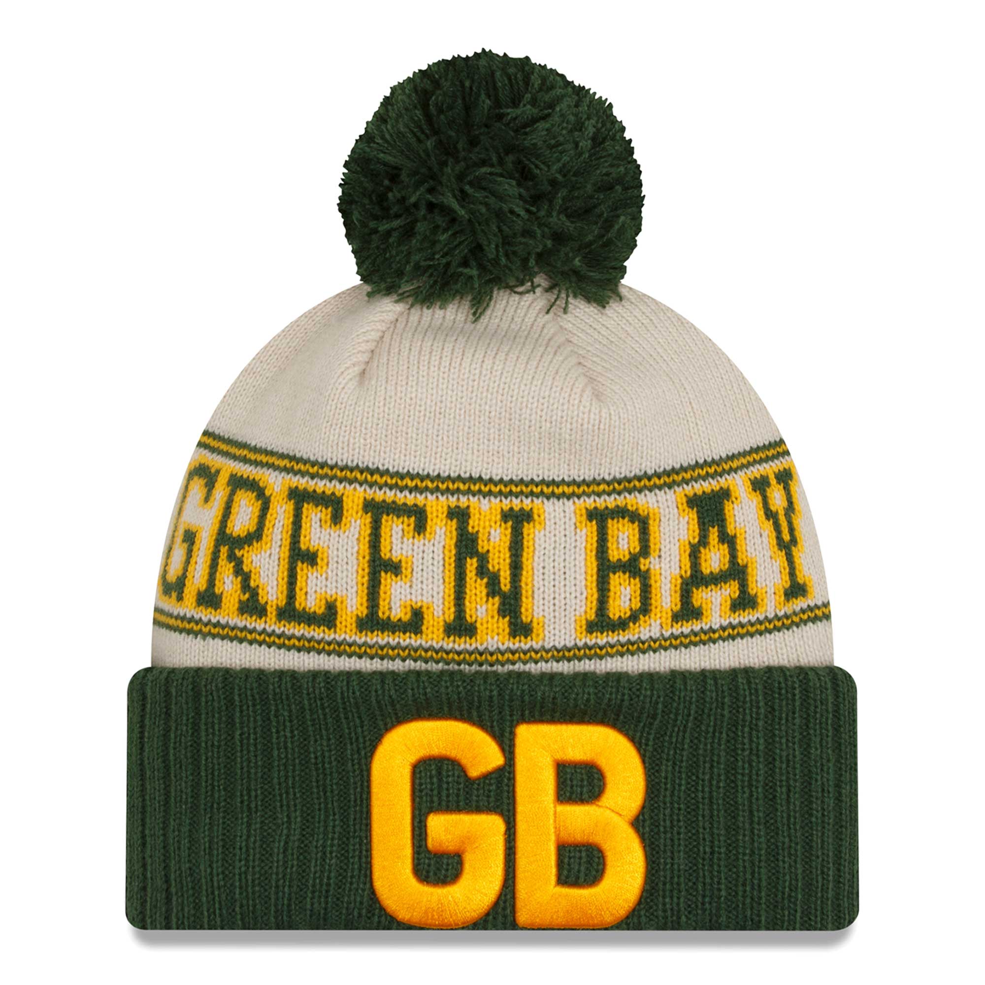 New Era Packers 2023 Sideline Historic Pom Knit Hat | Foot Locker