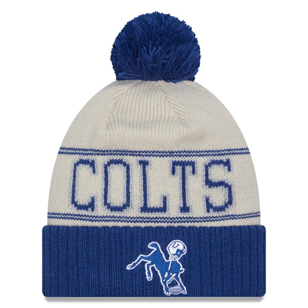 New Era Colts 2023 Sideline Historic Pom Knit Hat