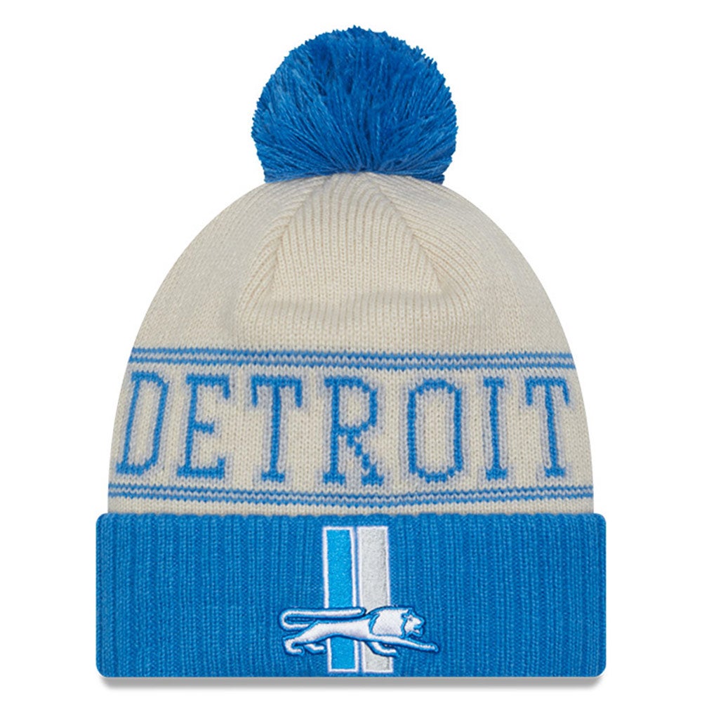 New Era Lions 2023 Sideline Historic Pom Knit Hat | Foot Locker