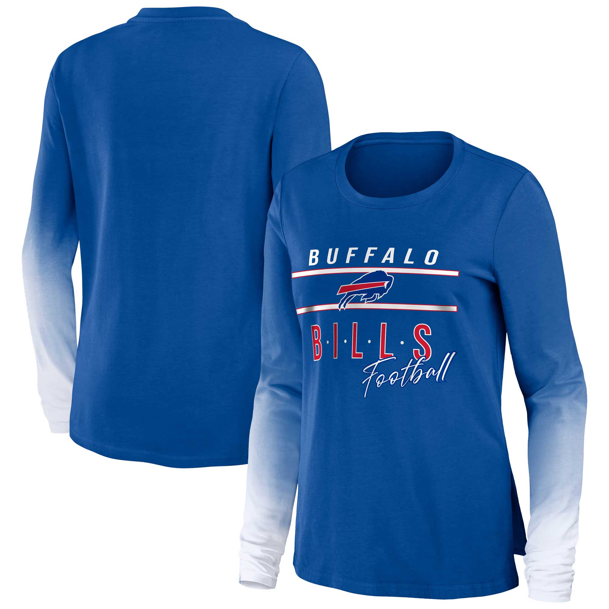 WEAR by Erin Andrews Bills Dip Dye Long Sleeve T-Shirt