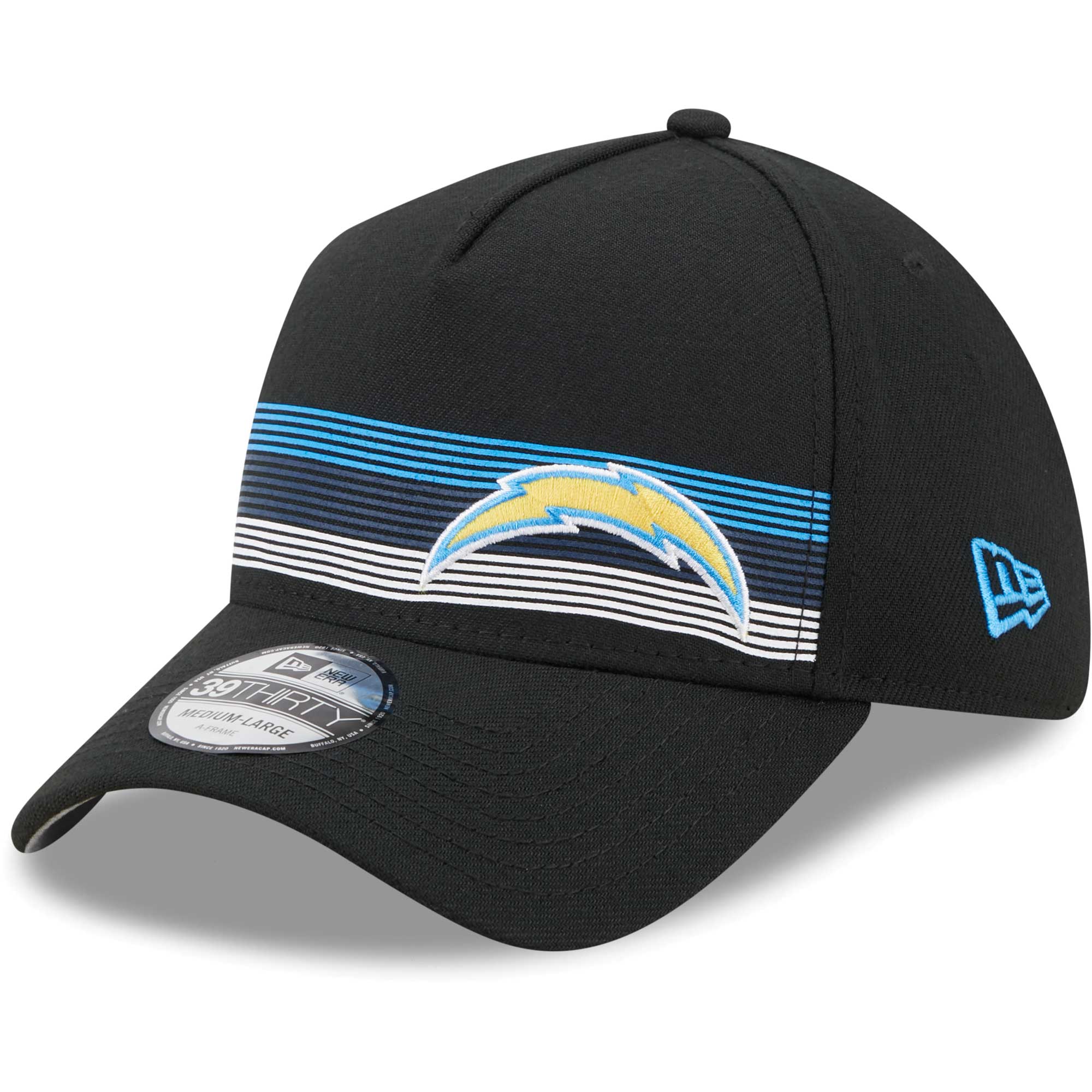 Los Angeles Chargers New Era Flawless Stripe 39THIRTY Flex Hat - Black