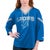 Detroit Lions Starter Women's Rally Lace-Up 3/4 Sleeve T-Shirt - Blue