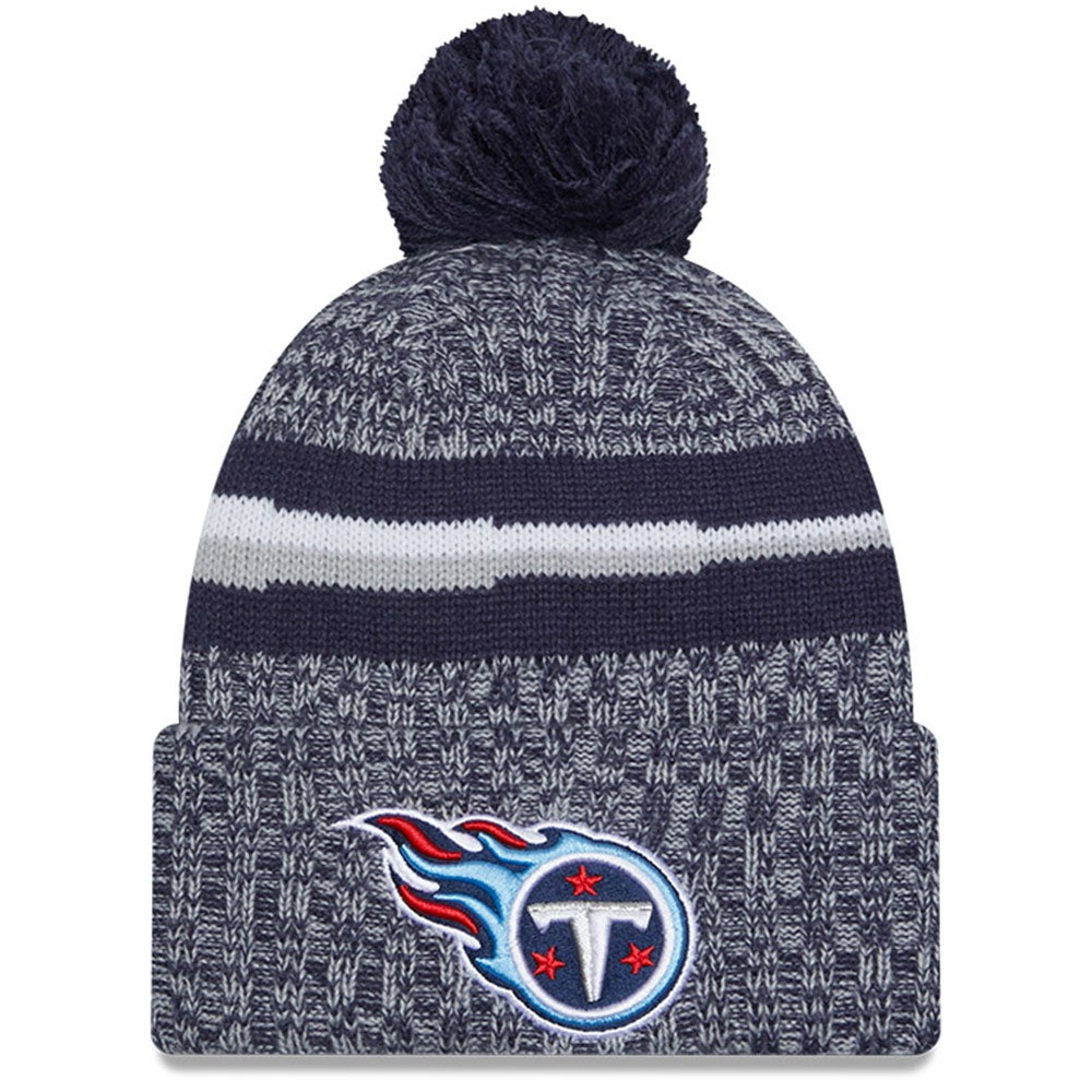 NFL New Era Tennessee Titans Sport Knit Beanie Pom Pom Cuffed Hat