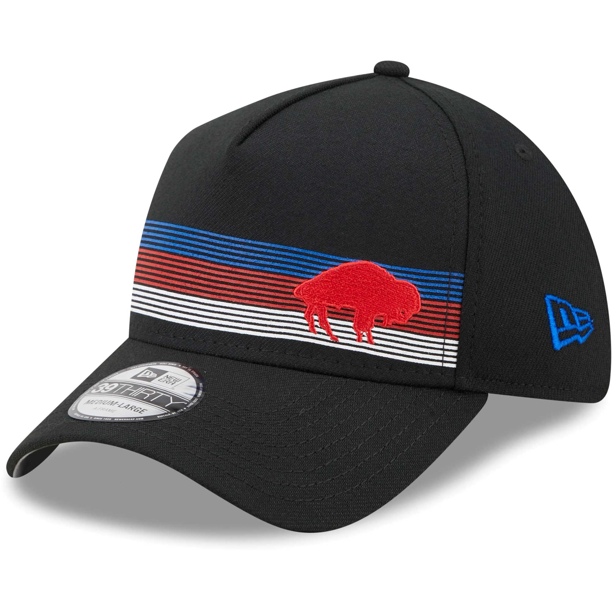 New Era Buffalo Bills Black Flawless Stripe 39THIRTY Flex Hat