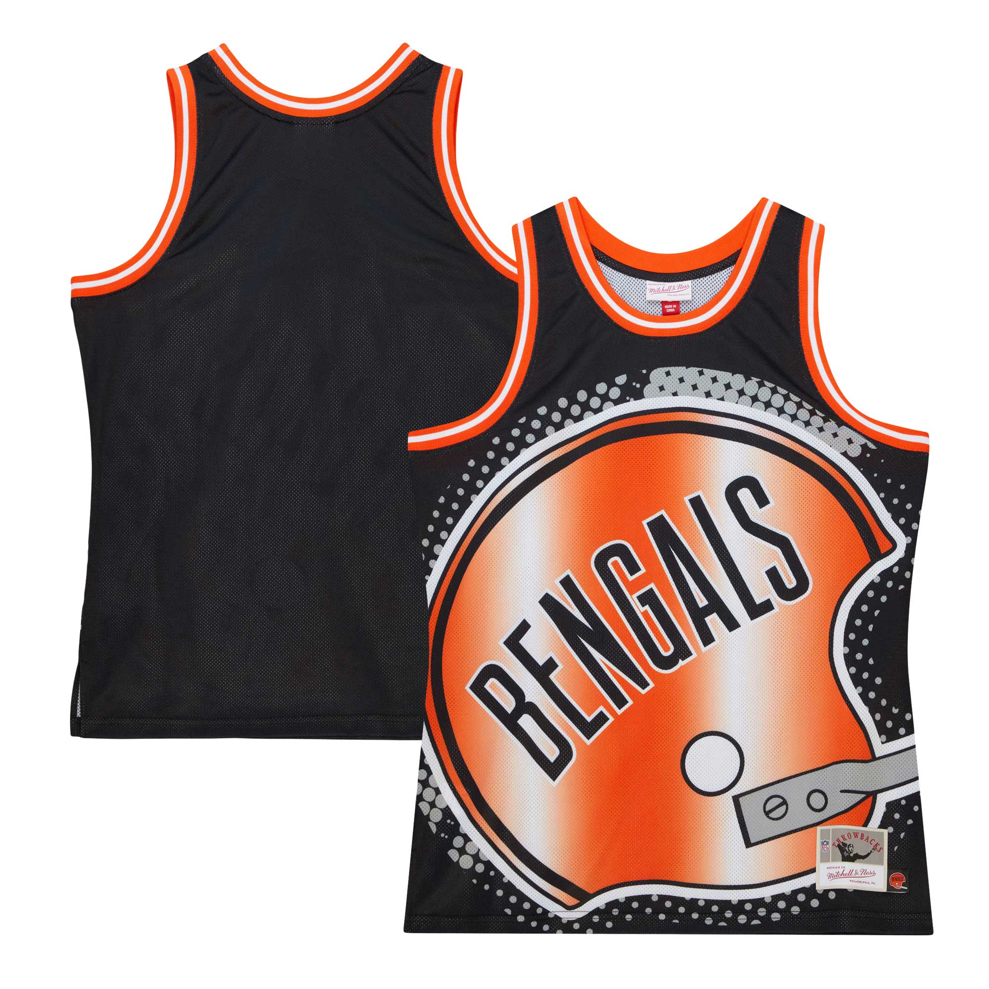 Men's Cincinnati Bengals Mitchell & Ness Big Face 7.0 Fashion Tank Top Black