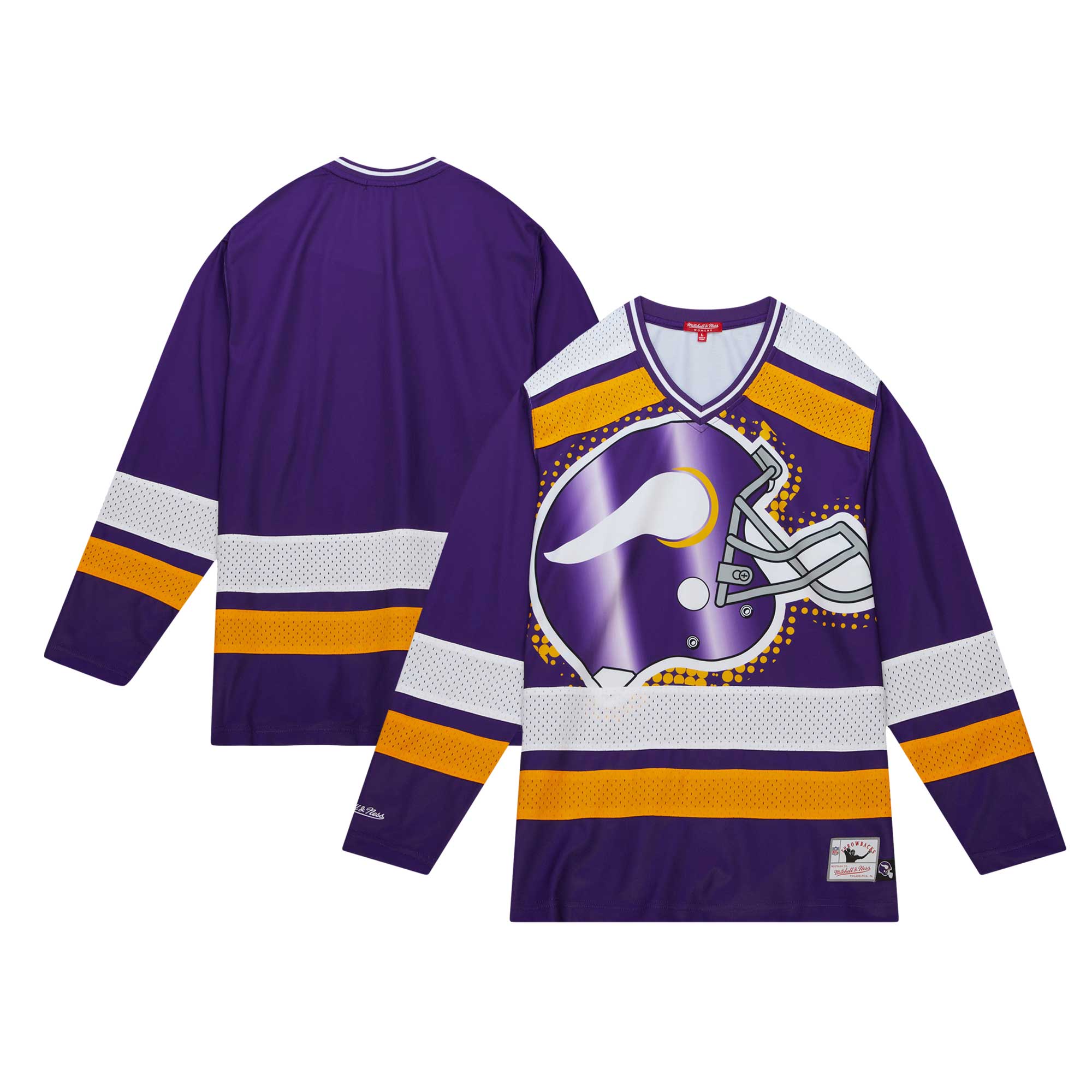 Mitchell & Ness Vikings Big Face 7.0 Long Sleeve Jersey T-Shirt