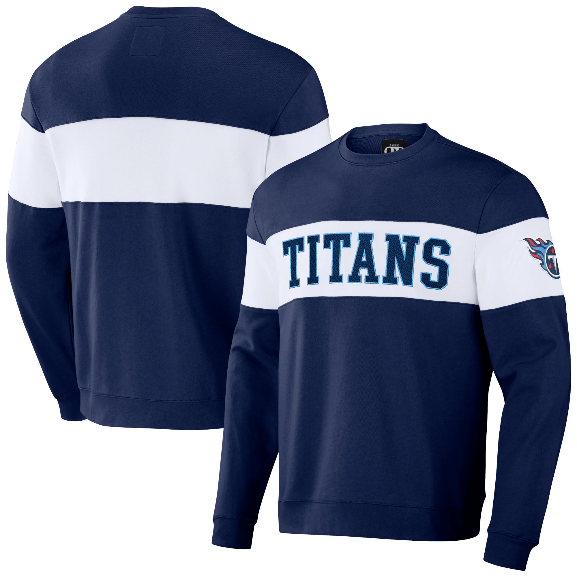 Women's Fanatics Branded Navy Tennessee Titans Wordmark Long Sleeve V-Neck  T-Shirt