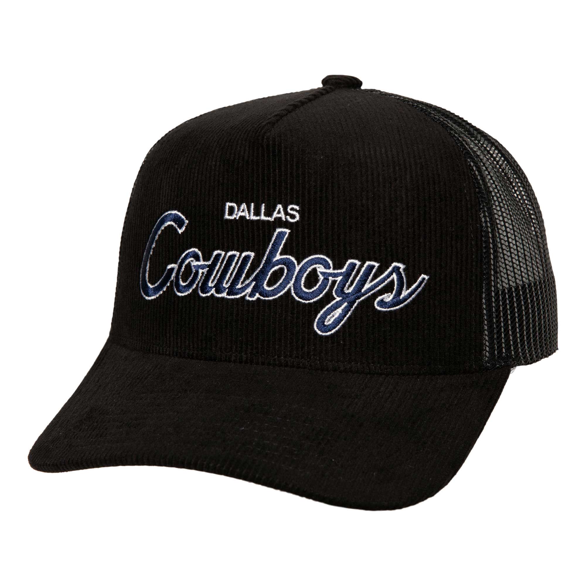 Dallas Cowboys Mitchell & Ness Times Up Trucker Adjustable Hat - Black