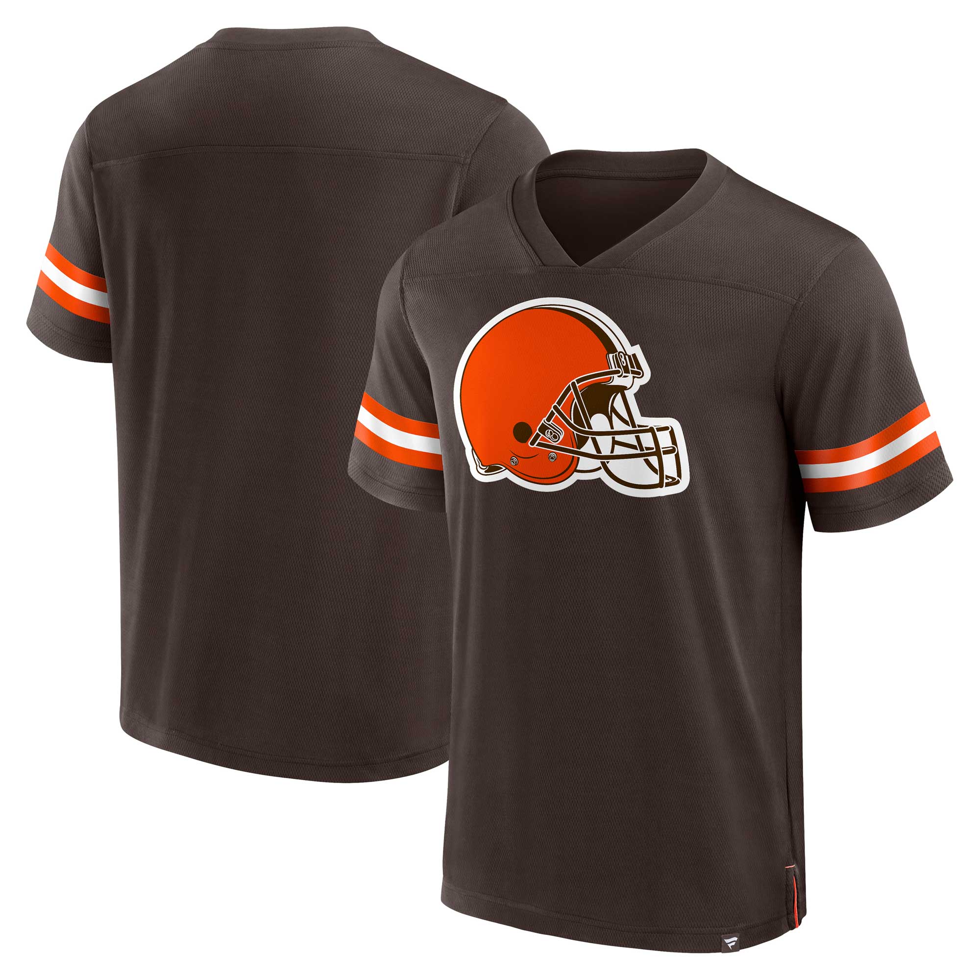 Men's Fanatics Branded Brown Cleveland Browns Jersey Tackle V-Neck T-Shirt